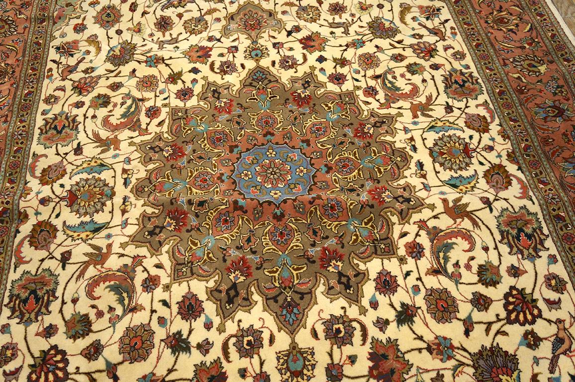 Mid 20th Persian Tabriz Carpet with Silk Highlights ( 5'11