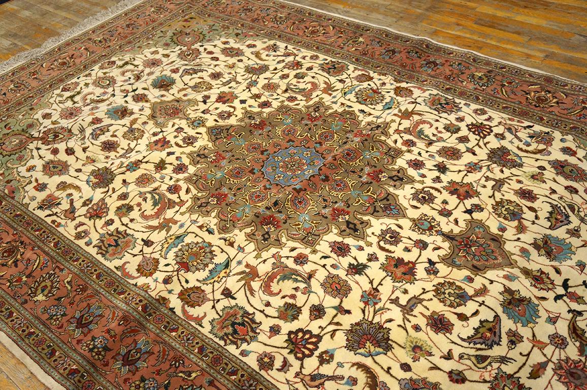 Mid-20th Century Mid 20th Persian Tabriz Carpet with Silk Highlights ( 5'11