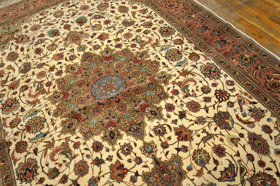 Mid 20th Persian Tabriz Carpet with Silk Highlights ( 5'11