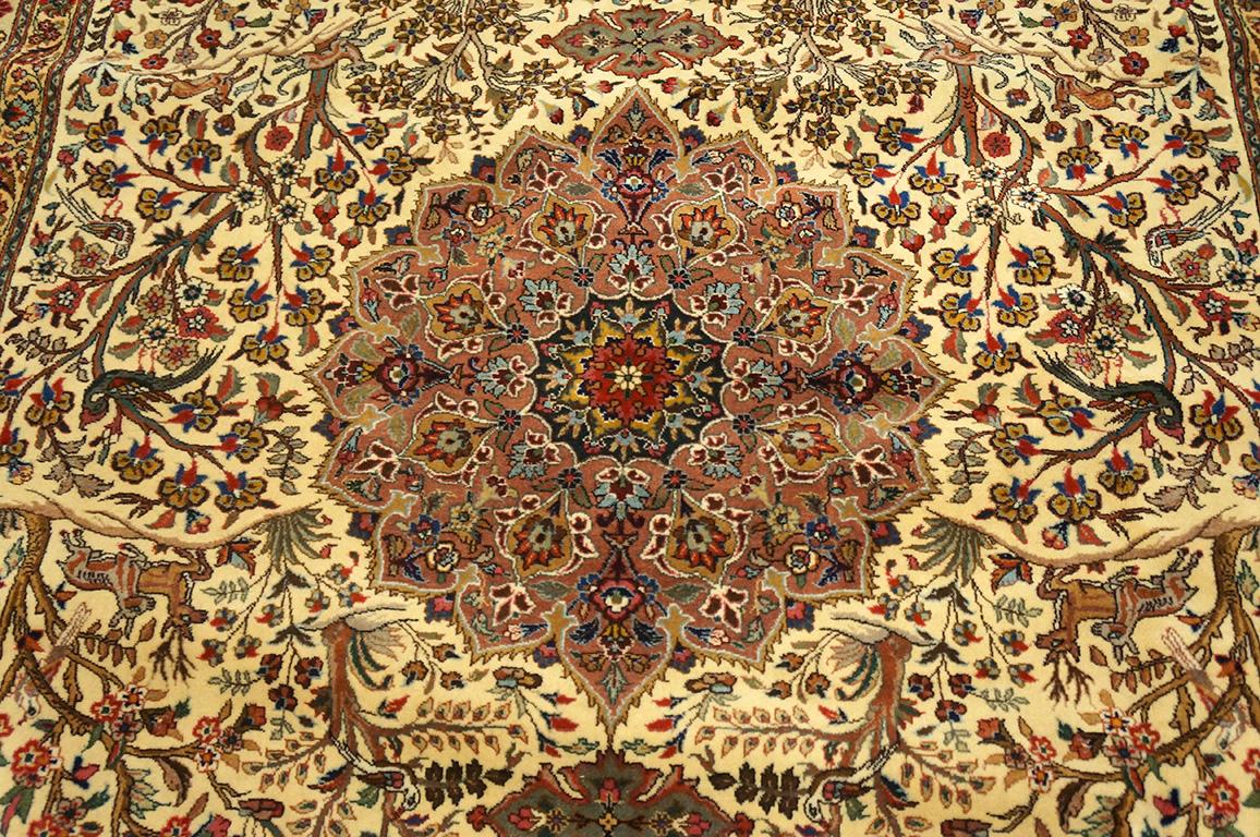 Hand-Knotted Mid 20th Century Persian Tabriz Carpet ( 5'9