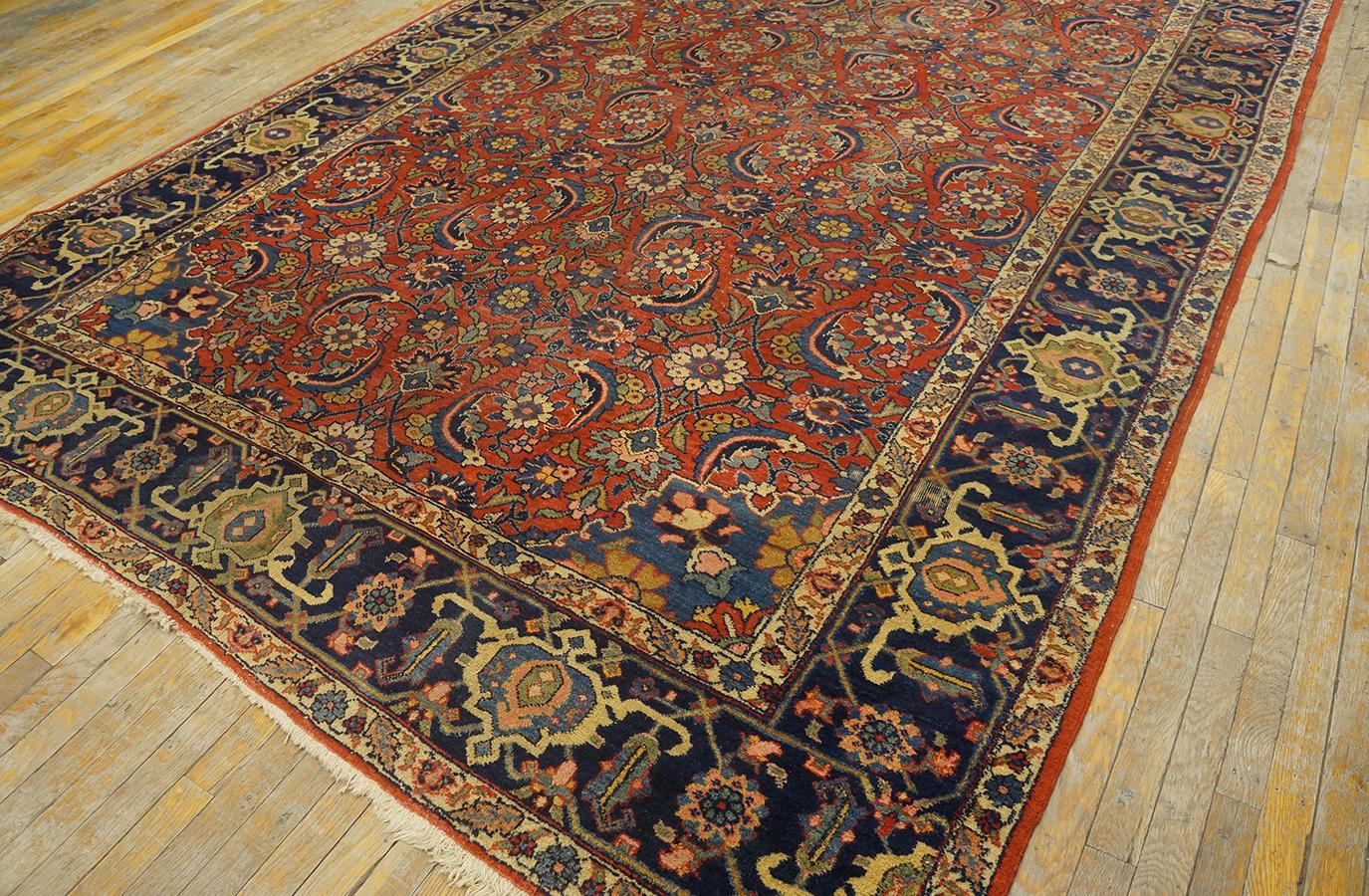 Early 20th Century 1920s Persian Tabriz Carpet ( 7'4