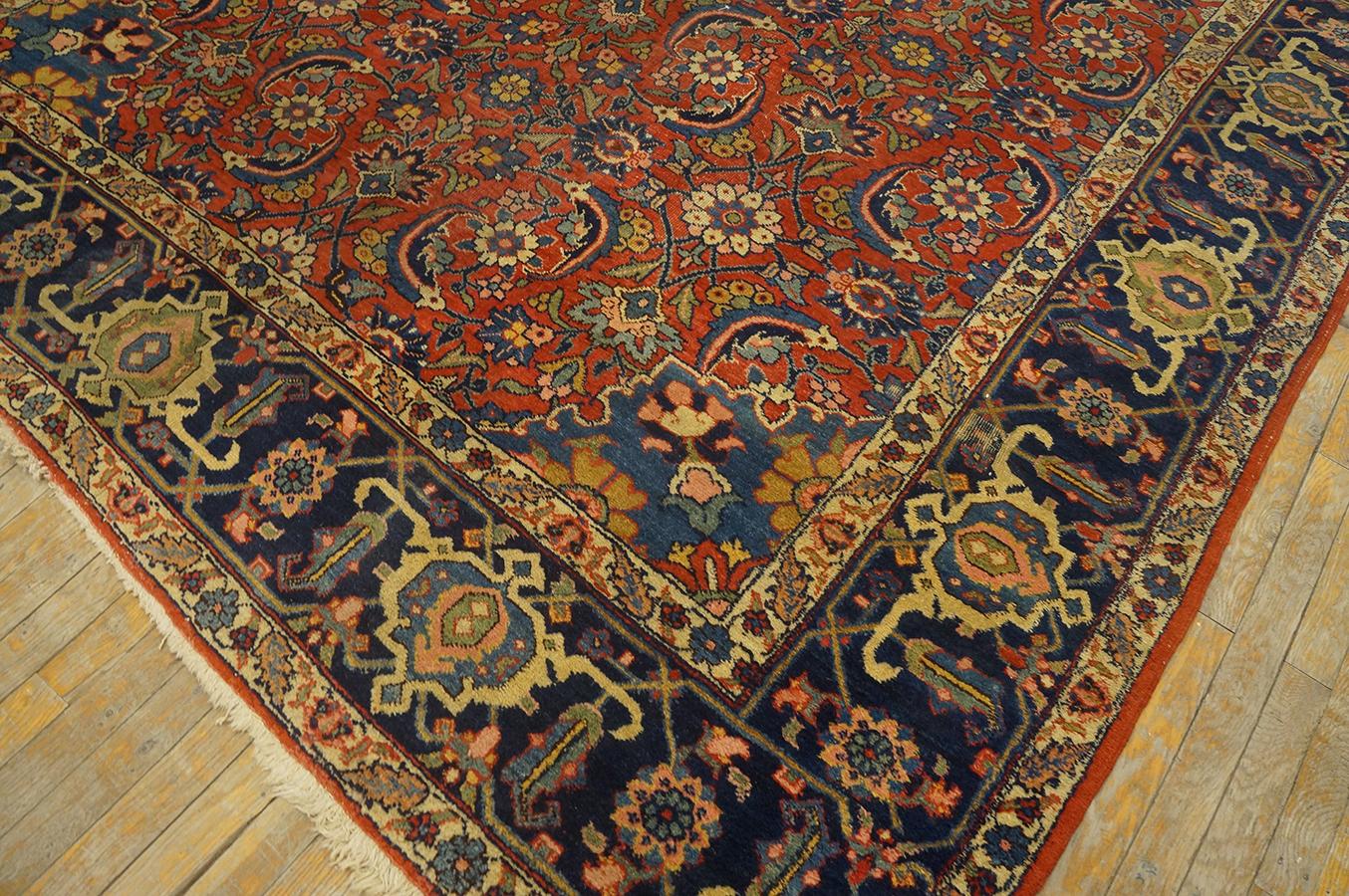 Wool 1920s Persian Tabriz Carpet ( 7'4