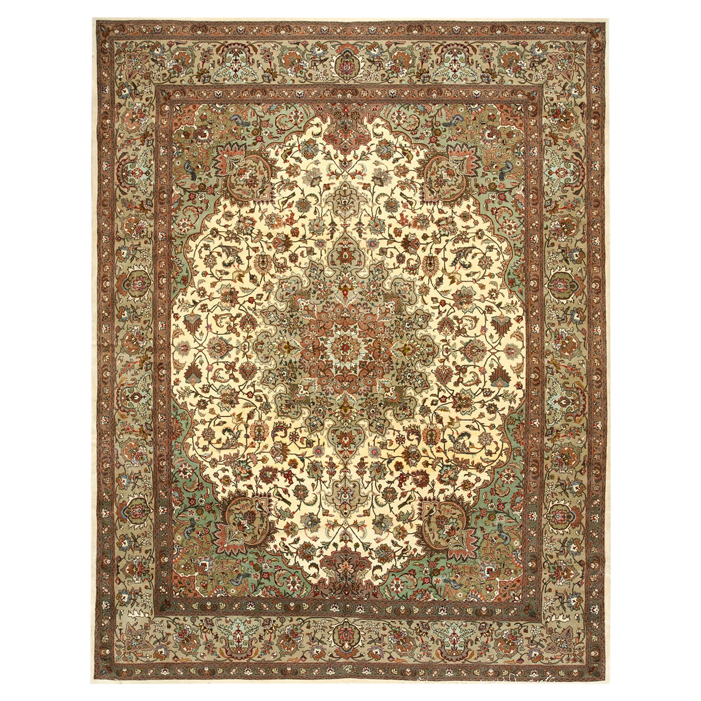 Antiker persischer Täbriz-Teppich 7' 5"" x 10' 5"