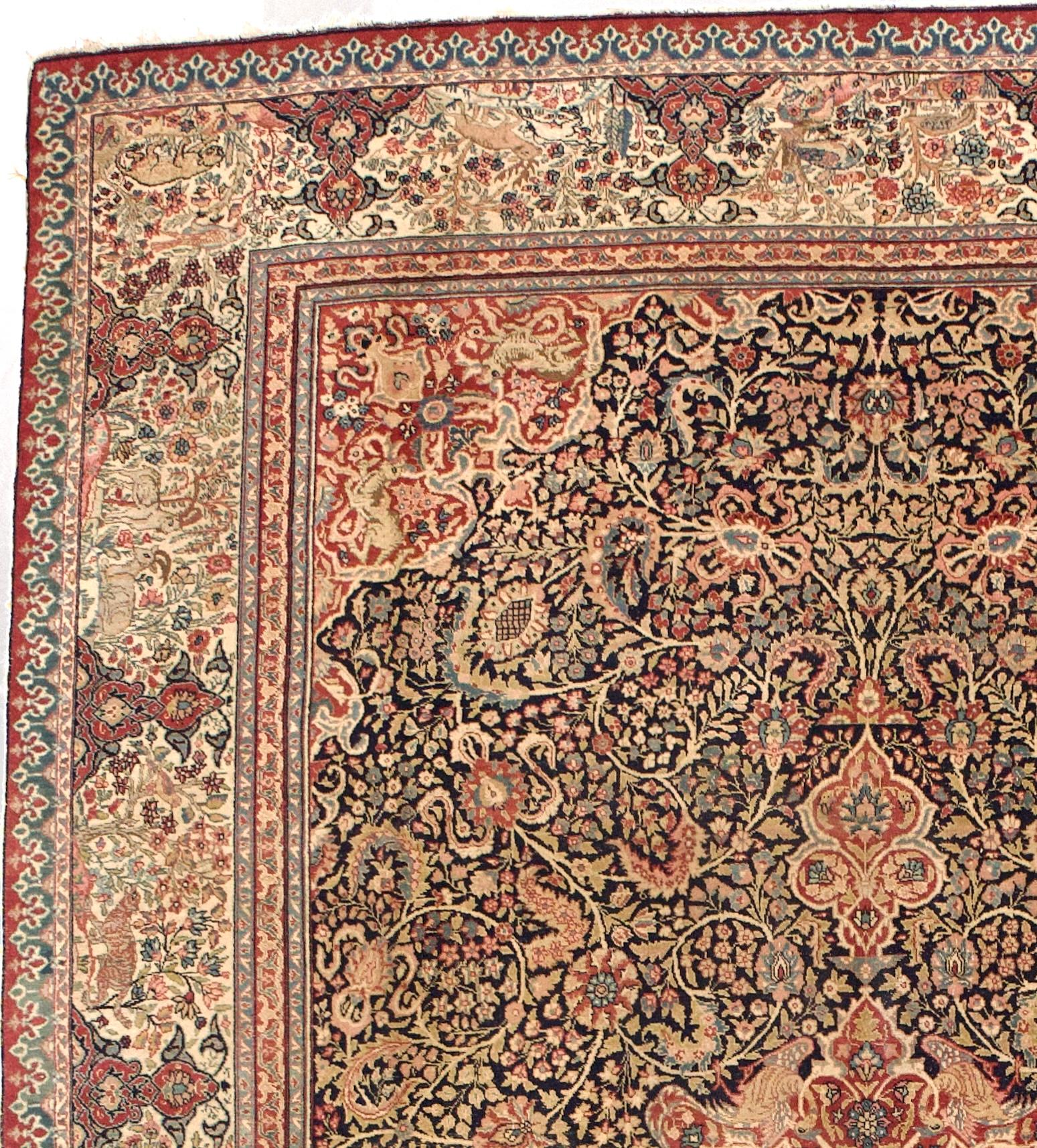 Antike persische Tabriz Teppich 7'10
