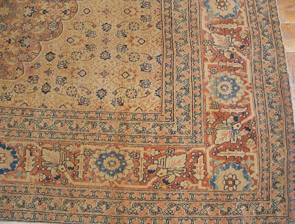 Hand-Knotted 19th Century Persian Tabriz Haji Jalili Carpet ( 7'2