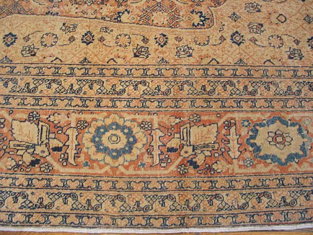 Late 19th Century 19th Century Persian Tabriz Haji Jalili Carpet ( 7'2