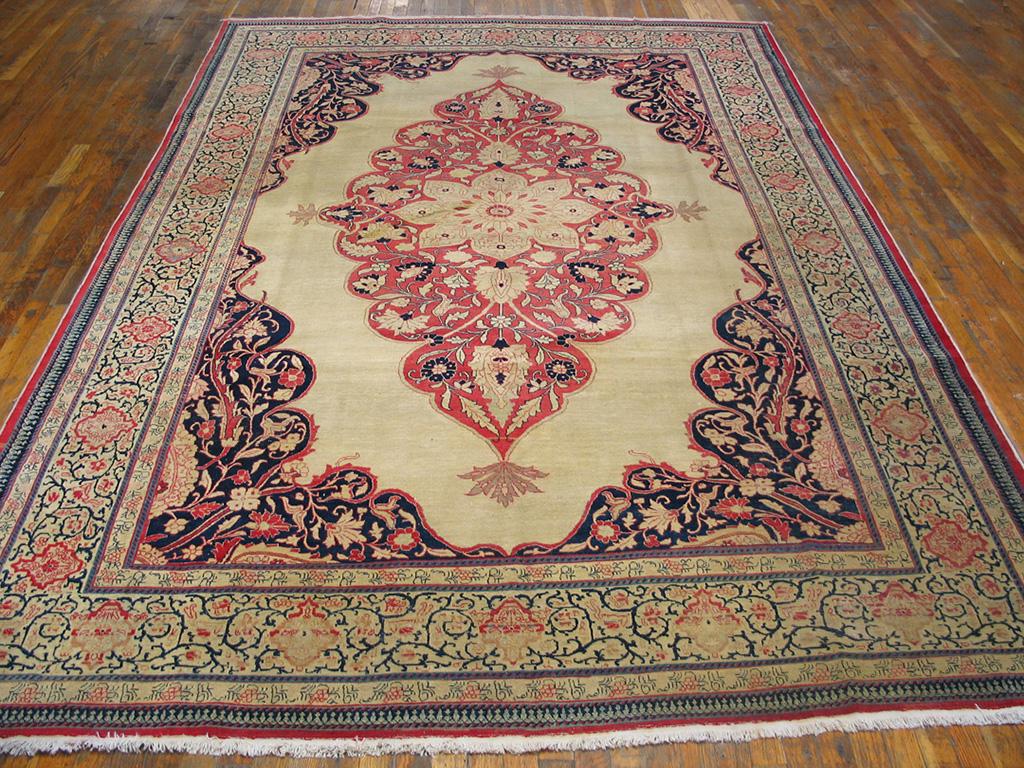 Antique Persian Tabriz rug, size: 7'6