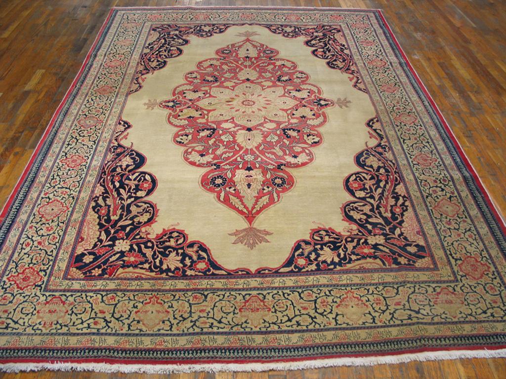 Hand-Knotted Antique Persian Tabriz Rug 7' 6