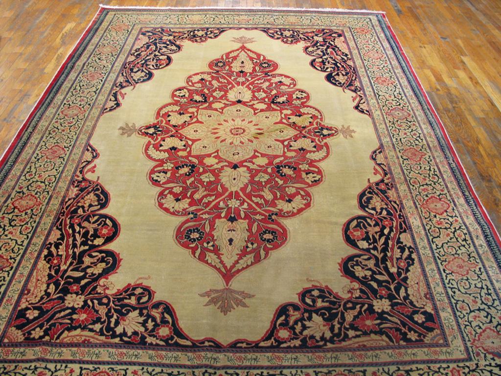 Late 19th Century Antique Persian Tabriz Rug 7' 6