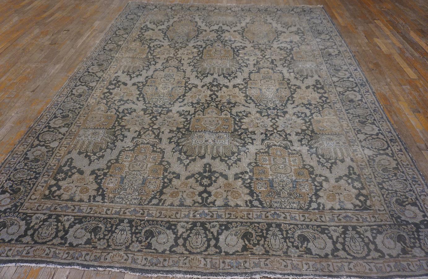 Hand-Knotted 1930s Persian Tabriz Carpet (  7'7
