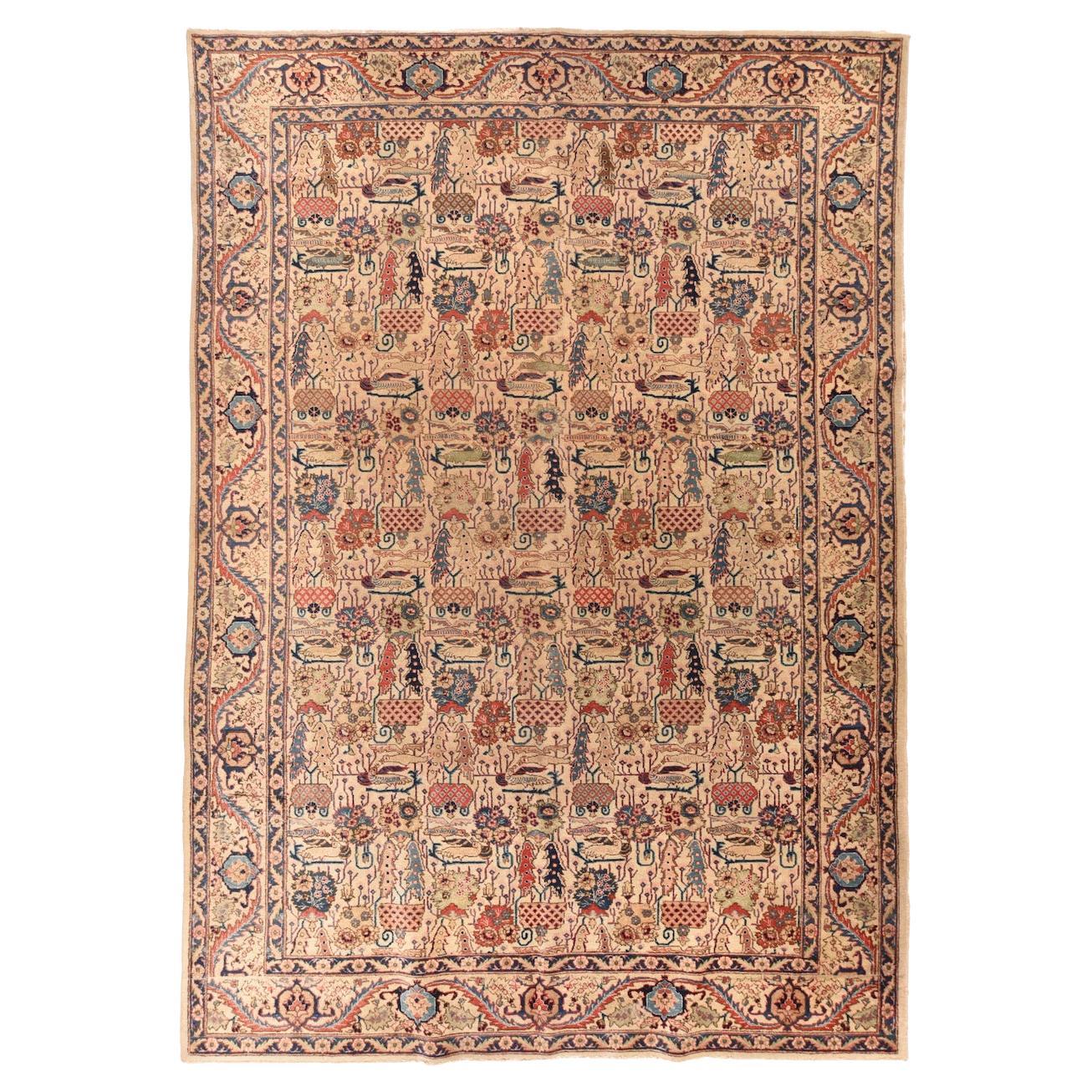 Antique Persian Tabriz Rug 7’8" x 10’9"