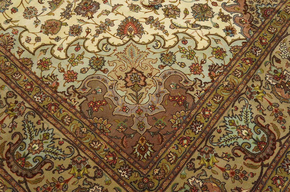 Hand-Knotted Antique Persian Tabriz Rug For Sale