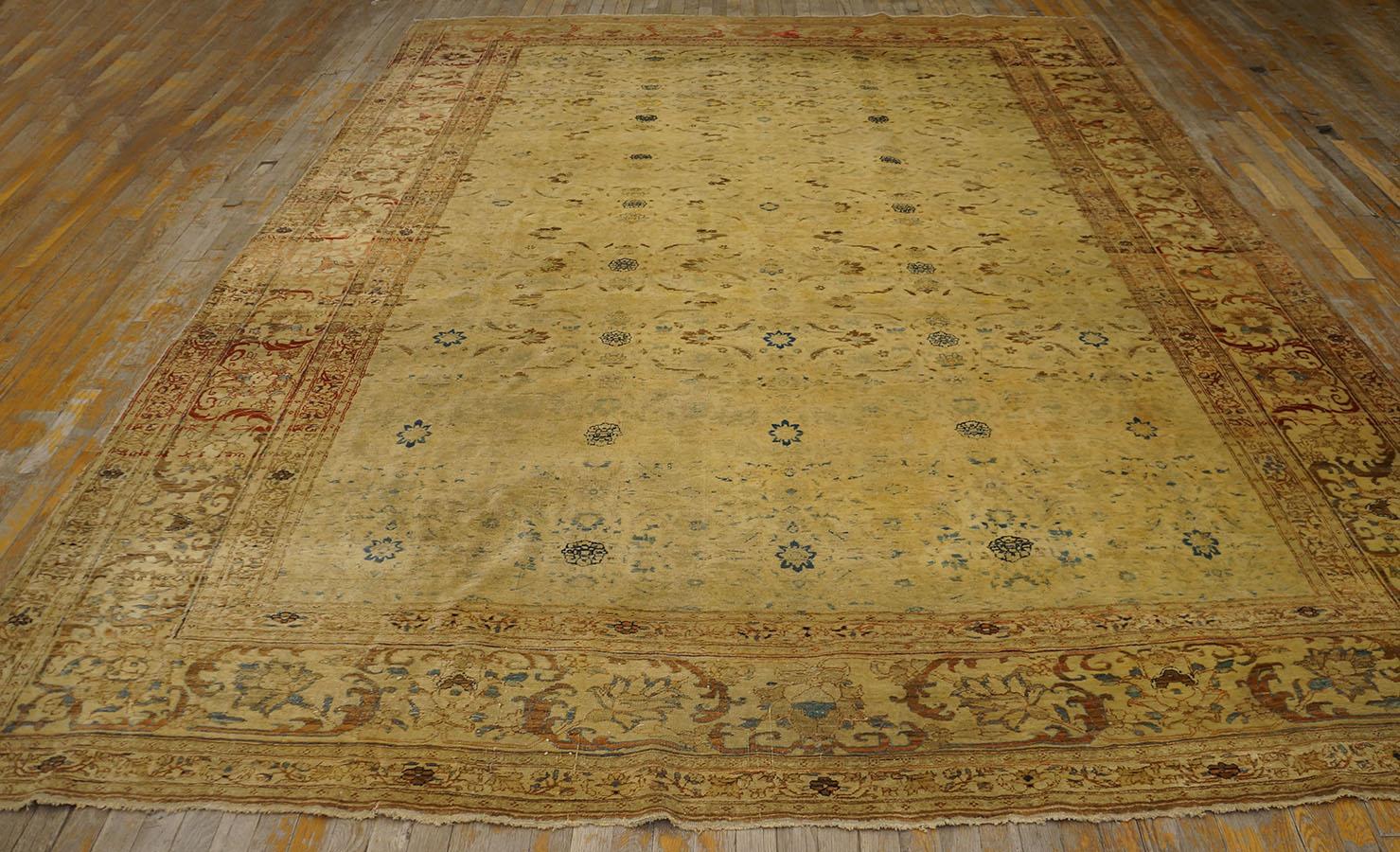 Hand-Knotted 19th Century Persian Haji Jalili Tabriz Carpet ( 9'4'' x 12' - 285 x 366 )  For Sale