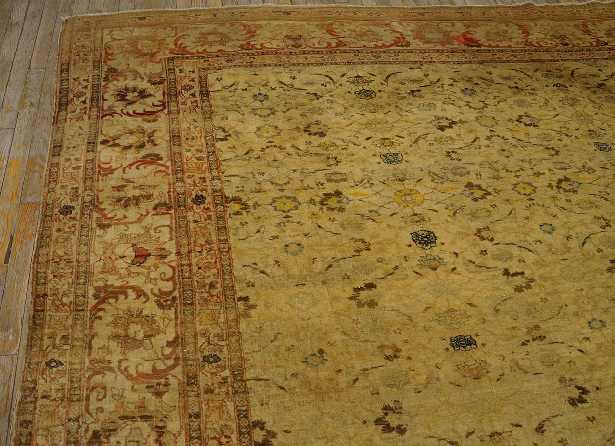 Lana Tappeto Persiano Haji Jalili Tabriz del 19° secolo ( 9'4'' x 12' - 285 x 366 ) in vendita