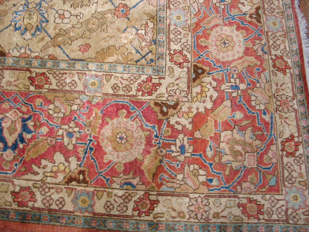 Hand-Knotted Early 20th Century Persian Tabriz Carpet ( 9'10