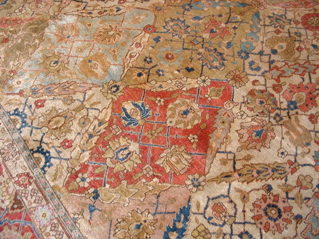 Wool Early 20th Century Persian Tabriz Carpet ( 9'10