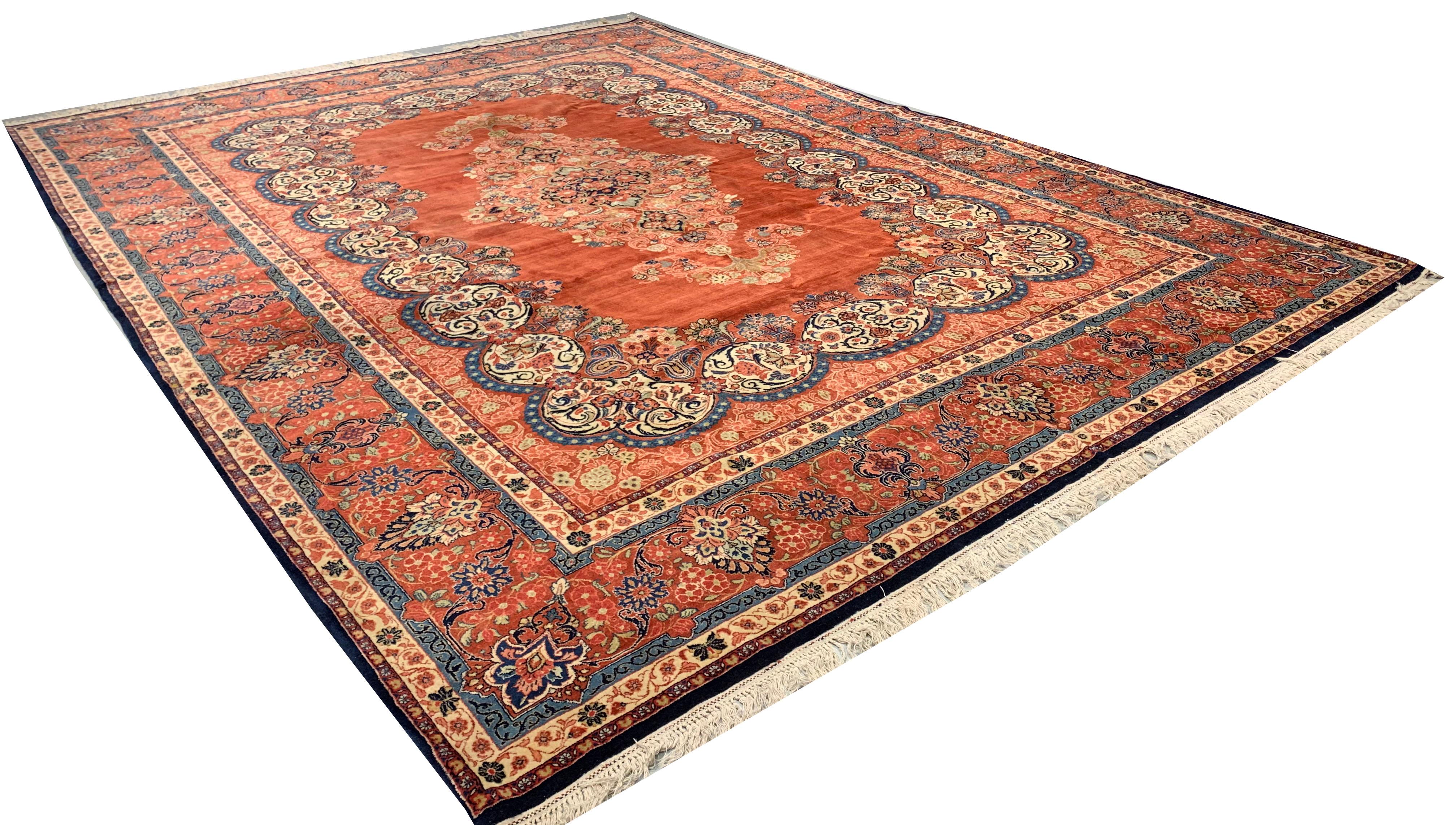 20th Century Antique Persian Tabriz Rug 9'10 x 13'9