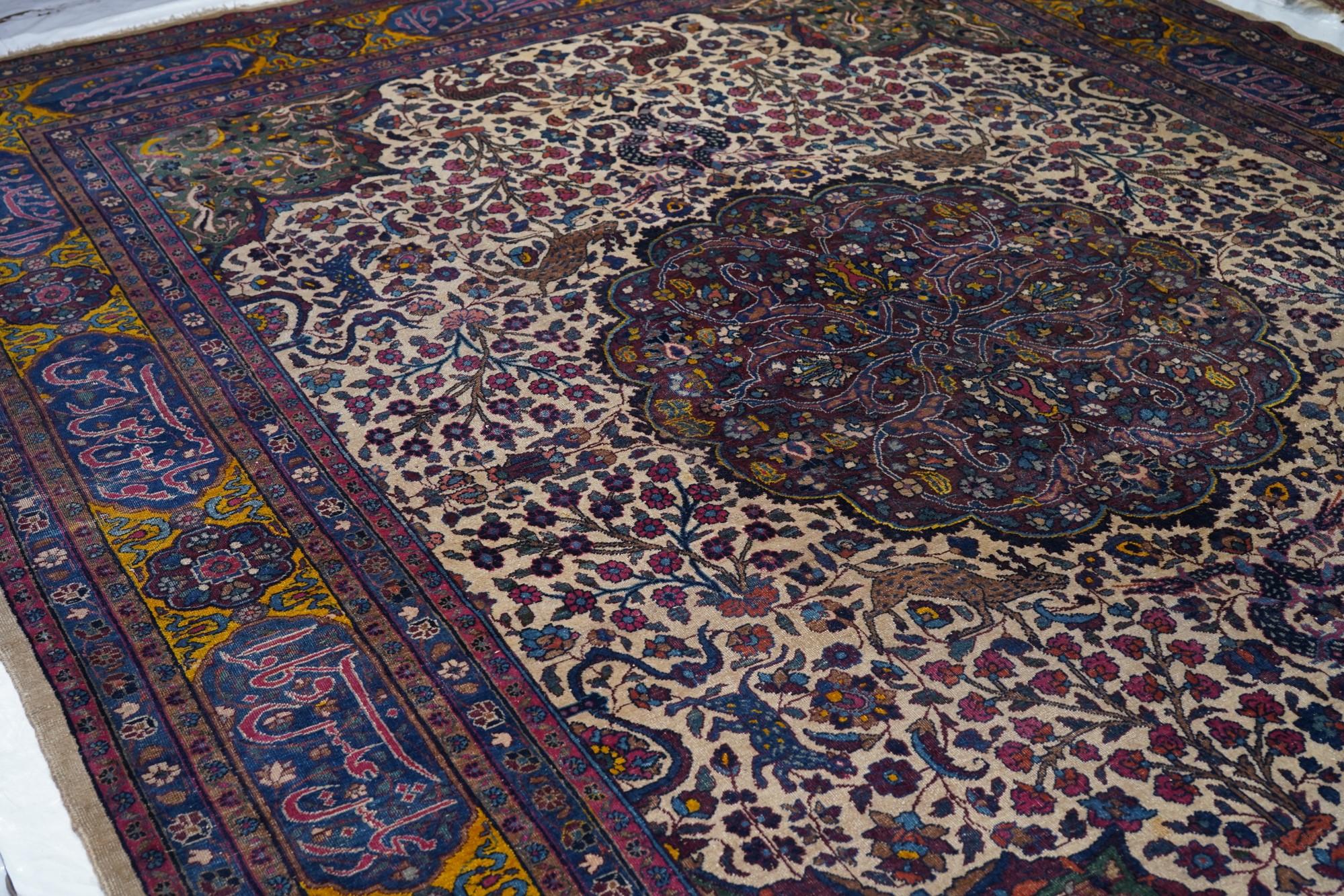 Tappeto antico persiano Tabriz 9'11