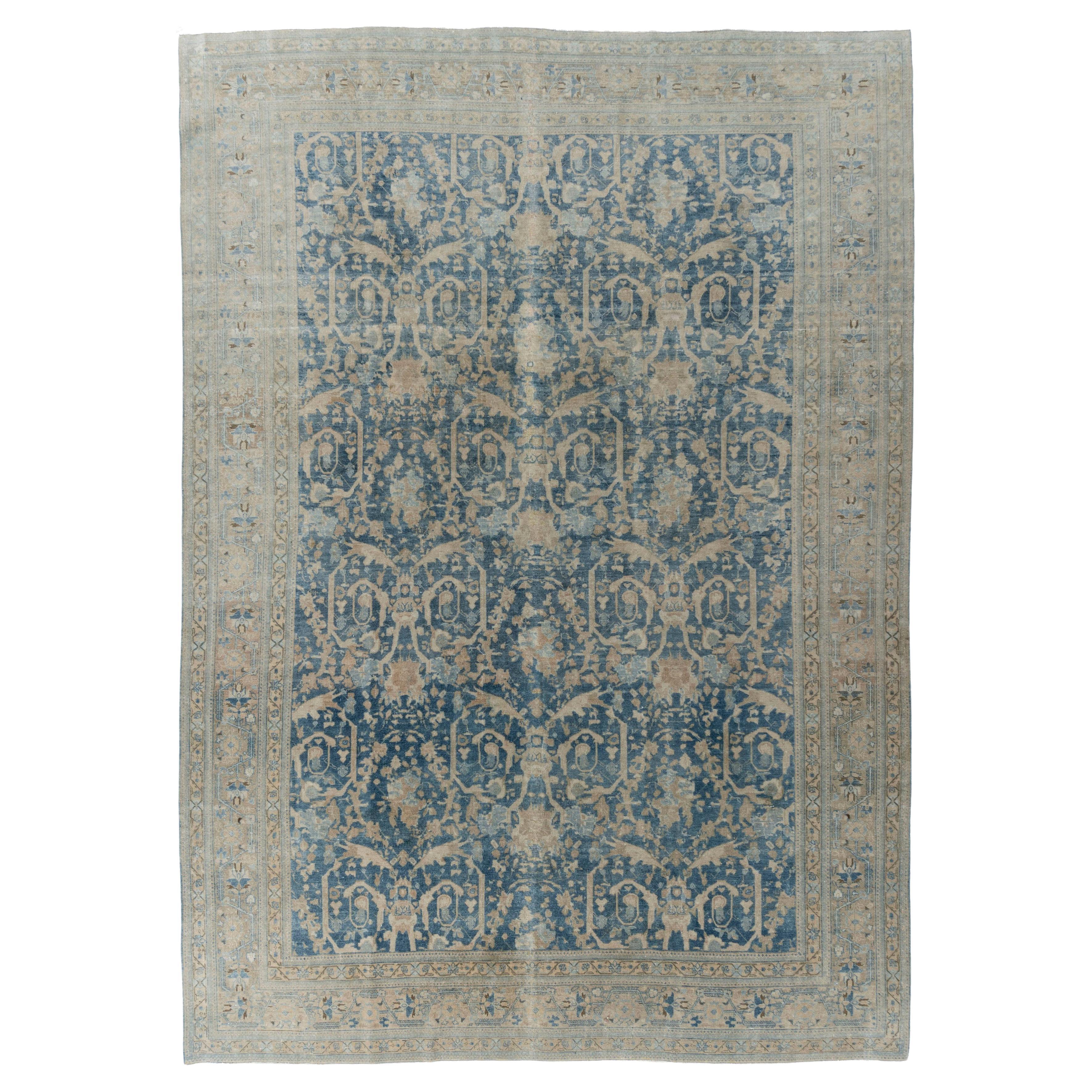 Antique Circa 1910 Persian Tabriz Rug Carpet Wool Hand Knotted  9'2 x 13'2