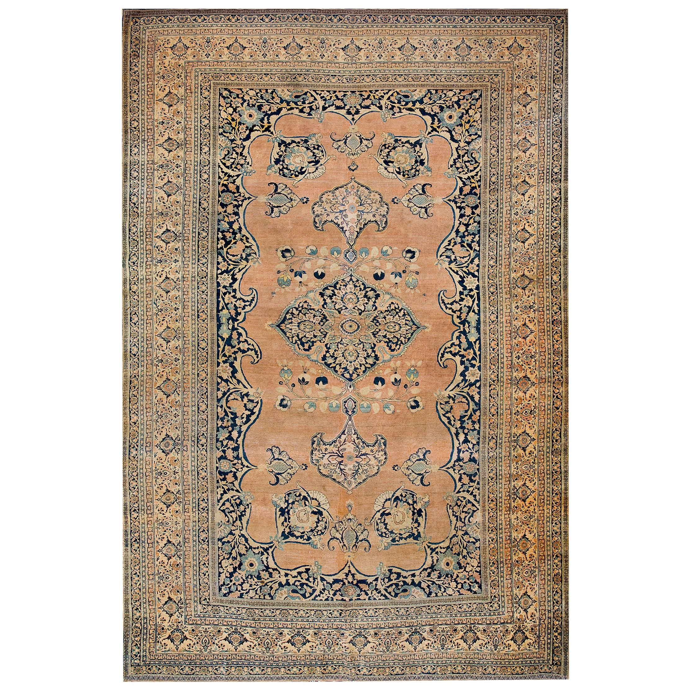 19th Century Persian Tabriz Haji Jalili Carpet ( 9'6" x 13'10" - 290 x 422 ) For Sale