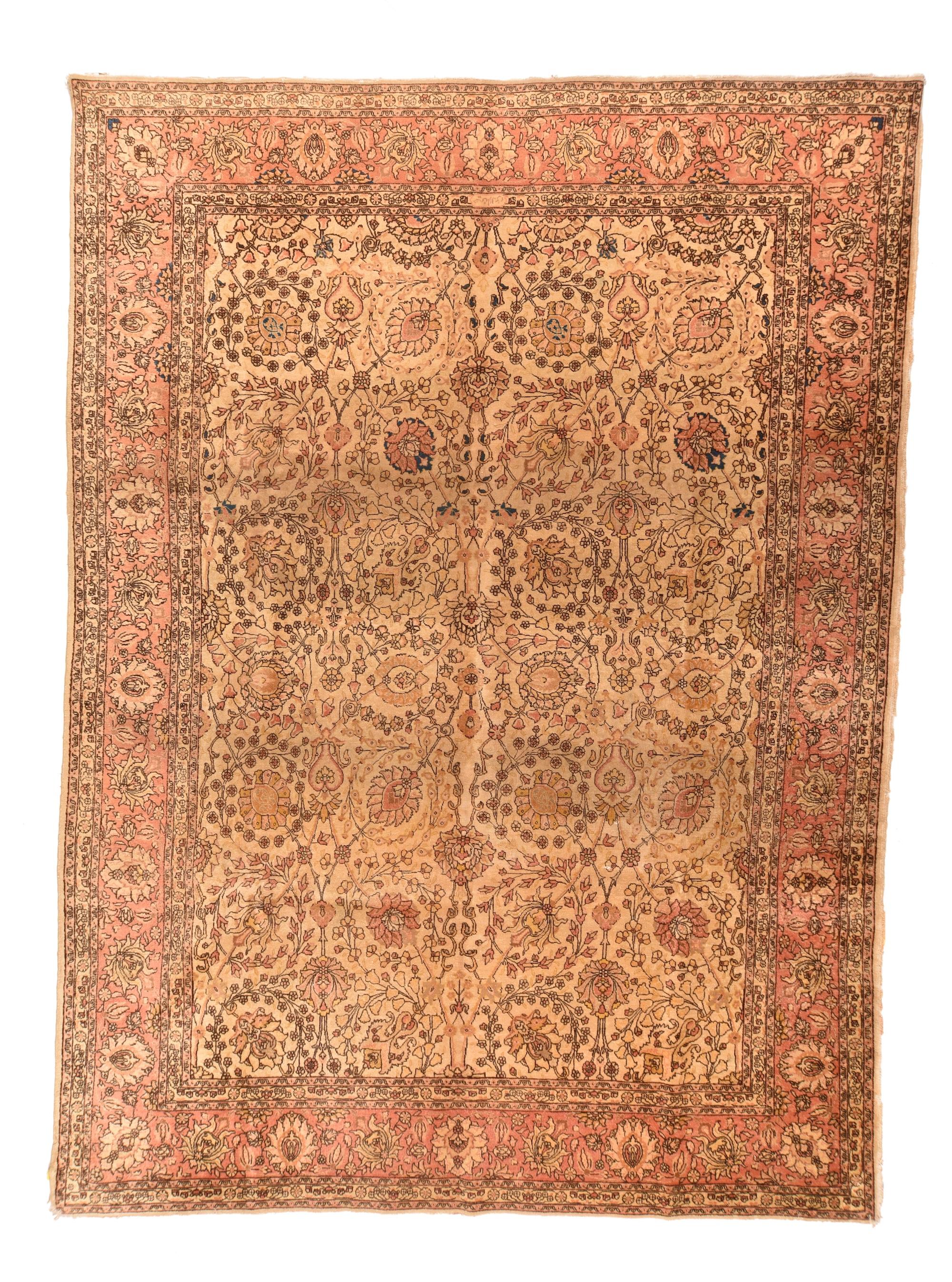 Perse Tapis persan ancien de Tabriz 9'8'' x 13'2'' en vente