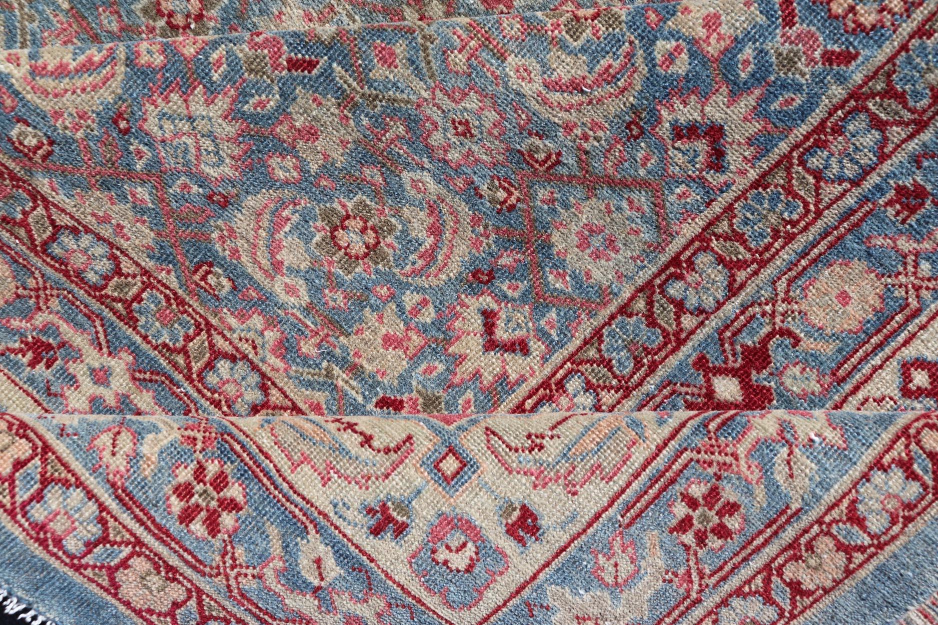 Antico tappeto persiano Tabriz con design floreale all-over 10'10 x 13'0 in vendita 5