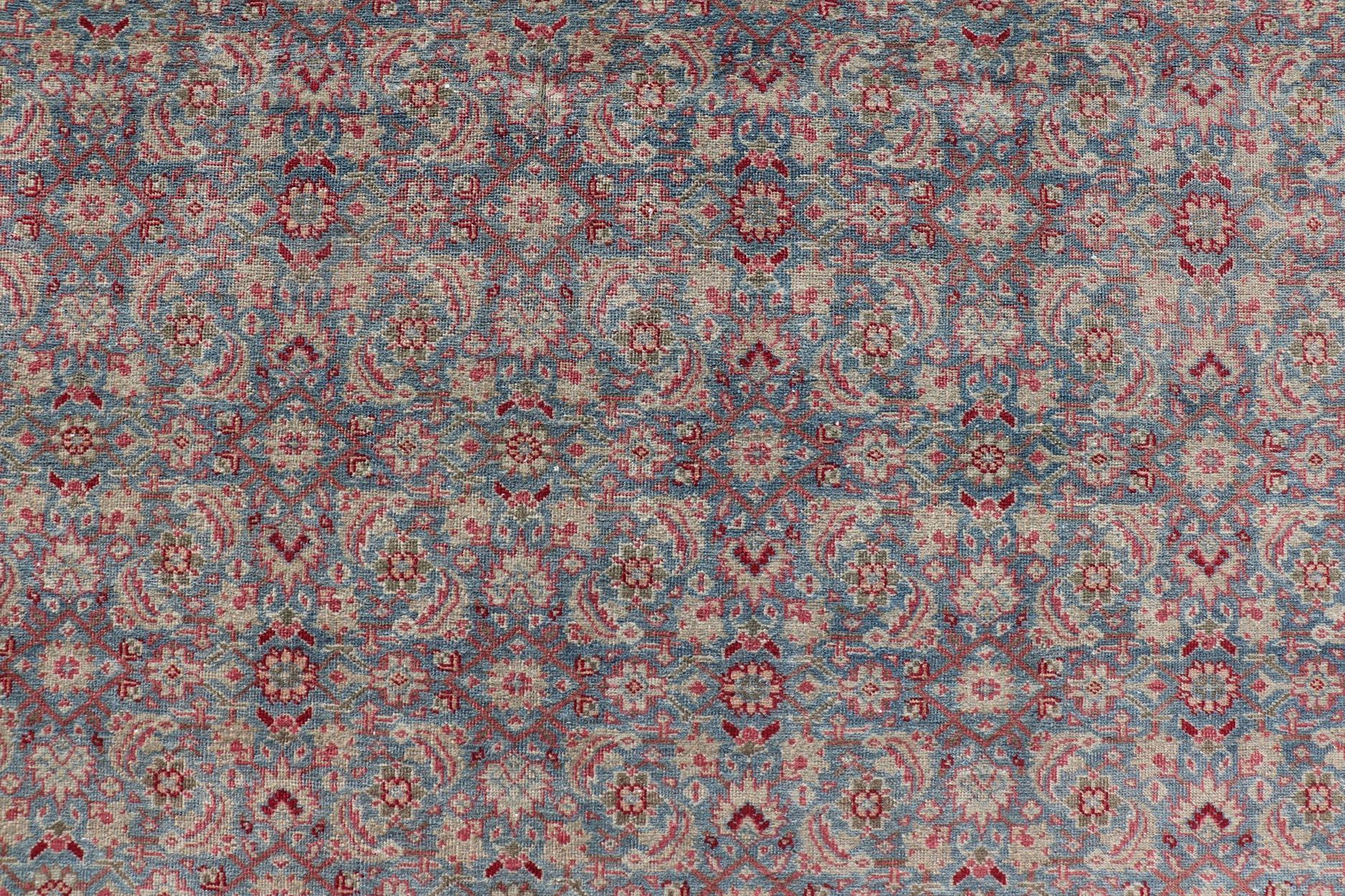Antico tappeto persiano Tabriz con design floreale all-over 10'10 x 13'0 in vendita 1