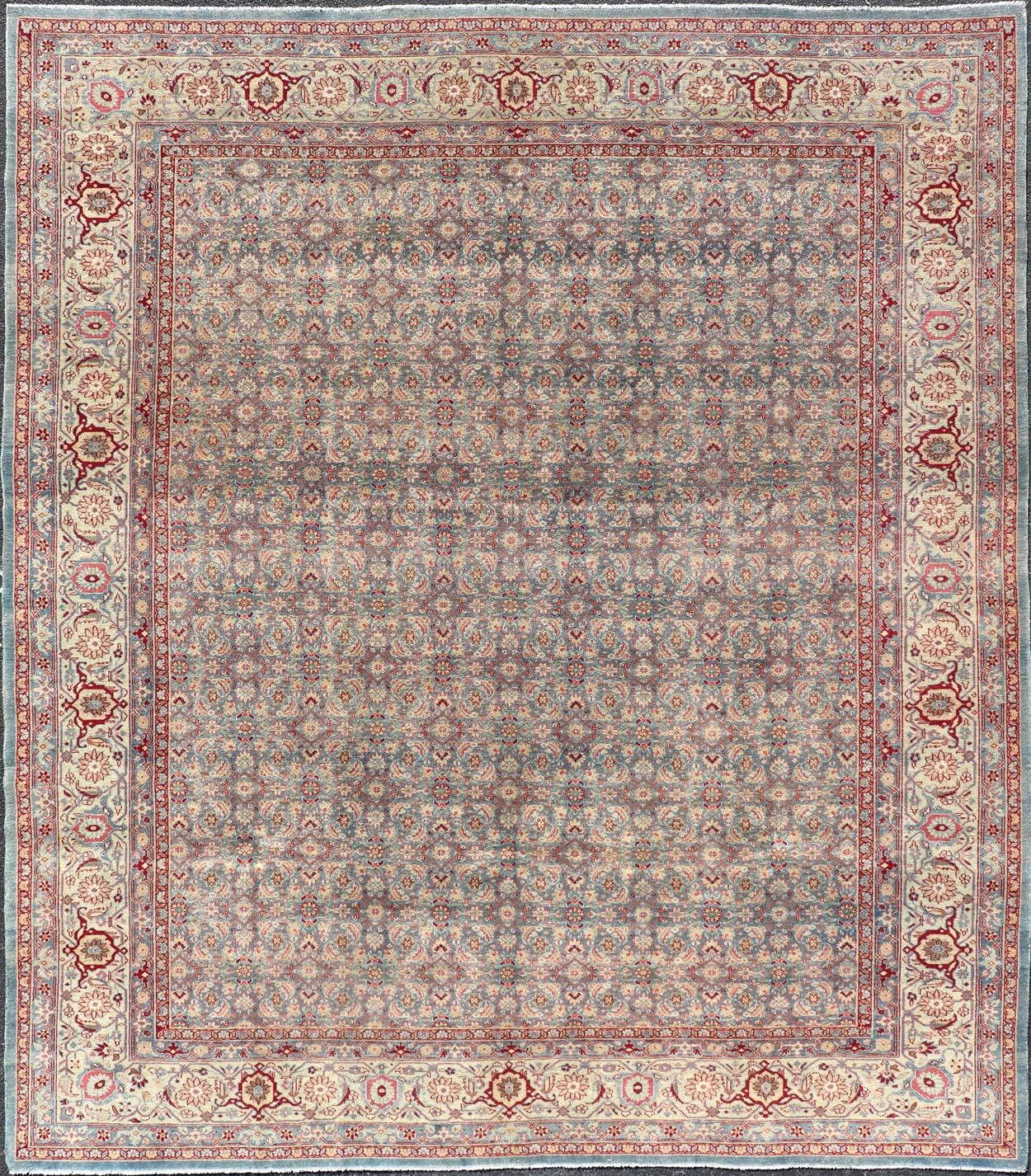 Antico tappeto persiano Tabriz con design floreale all-over 10
10 x 13
0