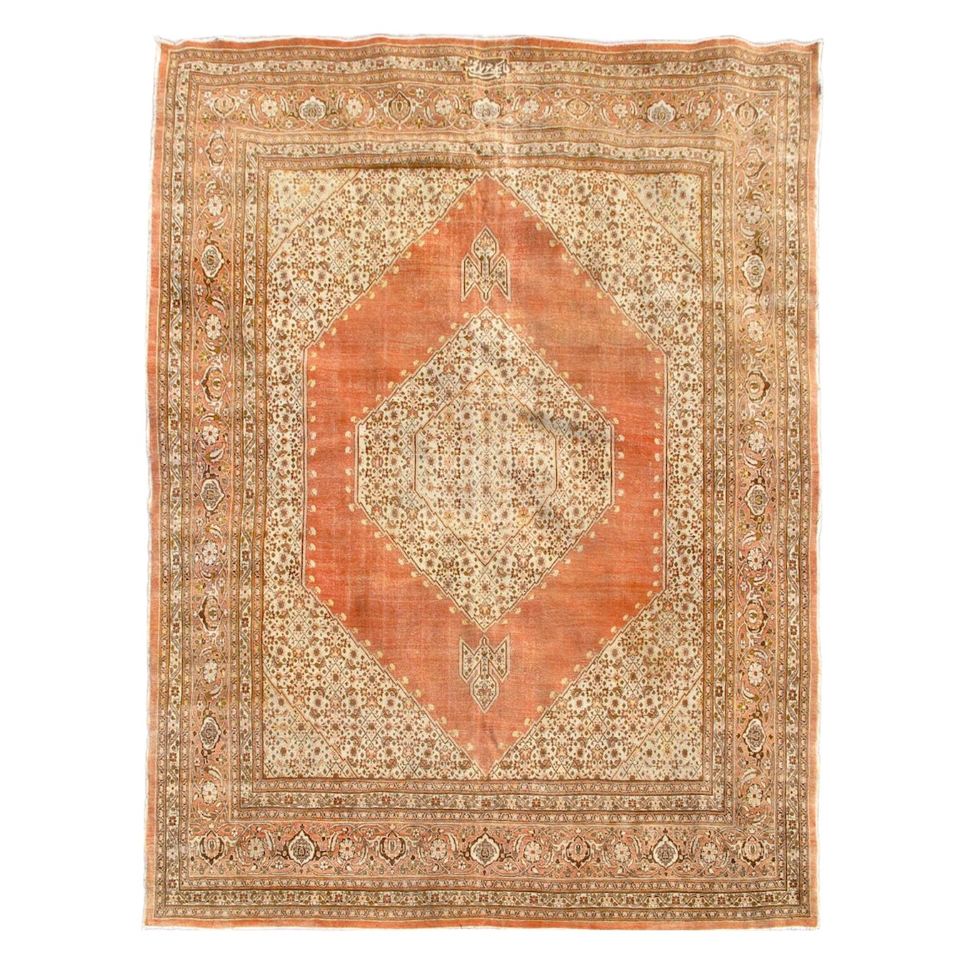 Antigua alfombra persa de Tabriz, c. 1900 en venta
