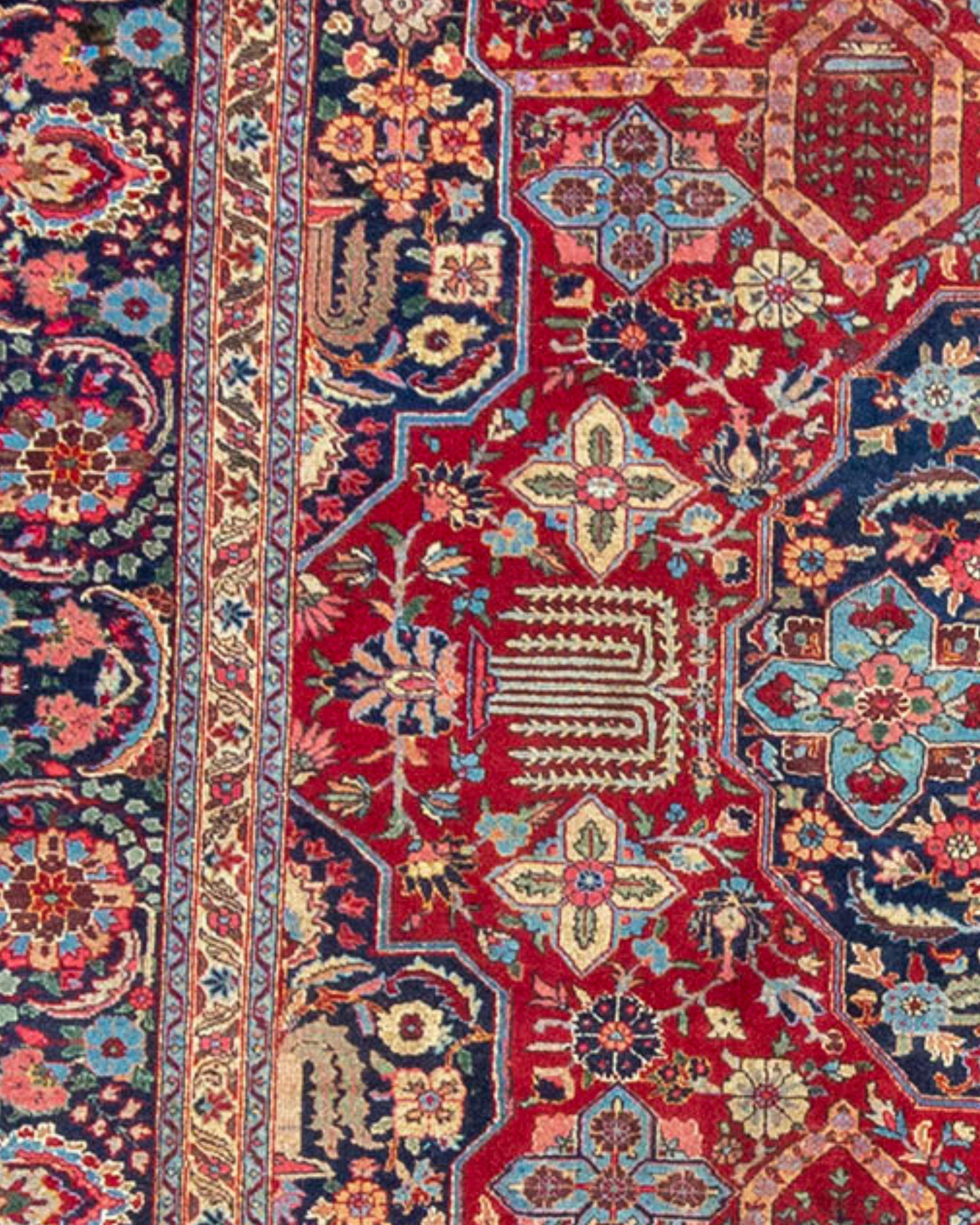 Wool Antique Persian Tabriz Rug, c. 1940 For Sale
