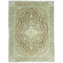 Tapis antique Persan Tabriz:: circa 1900:: 4'4 x 5'9