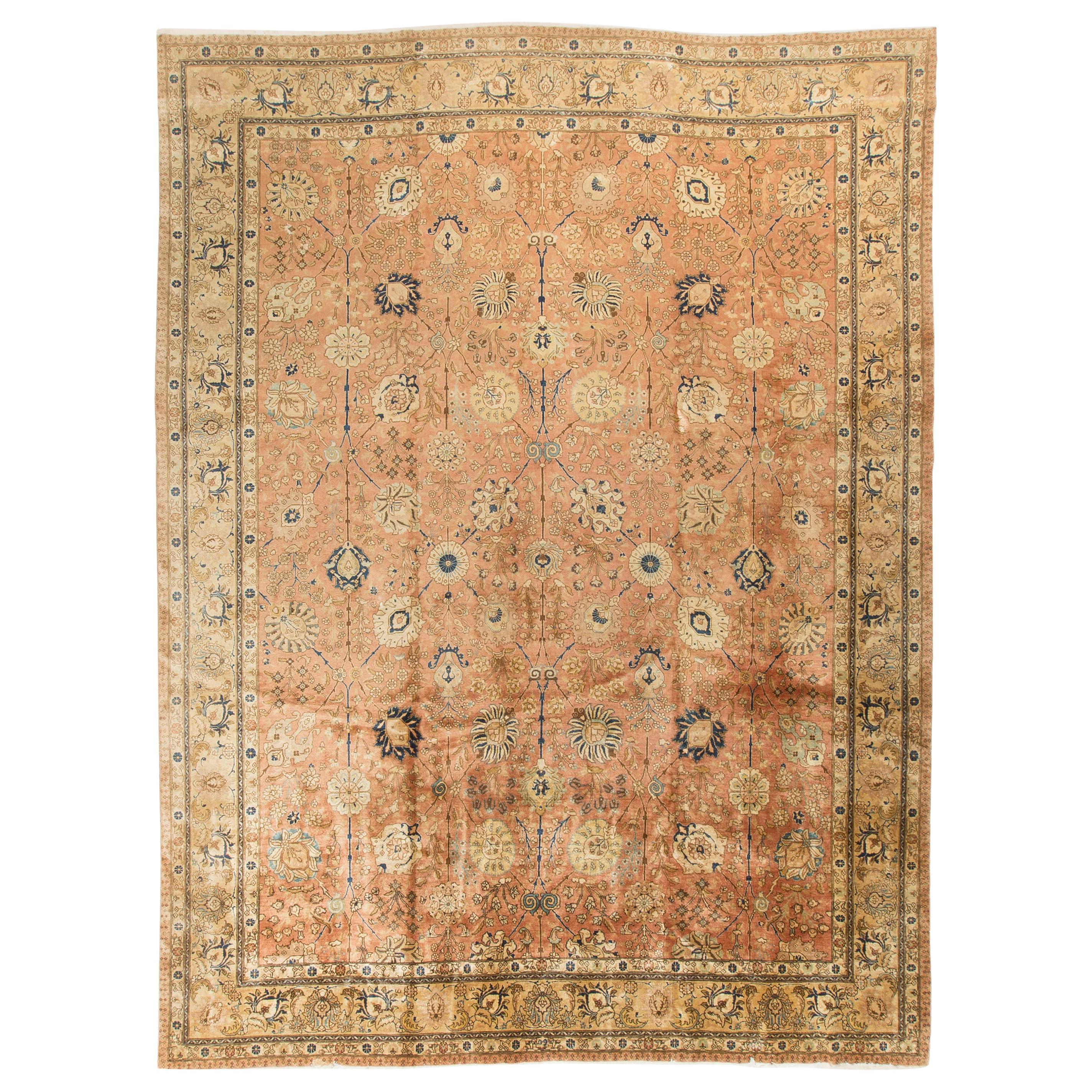 Antique Persian Tabriz Rug Carpet