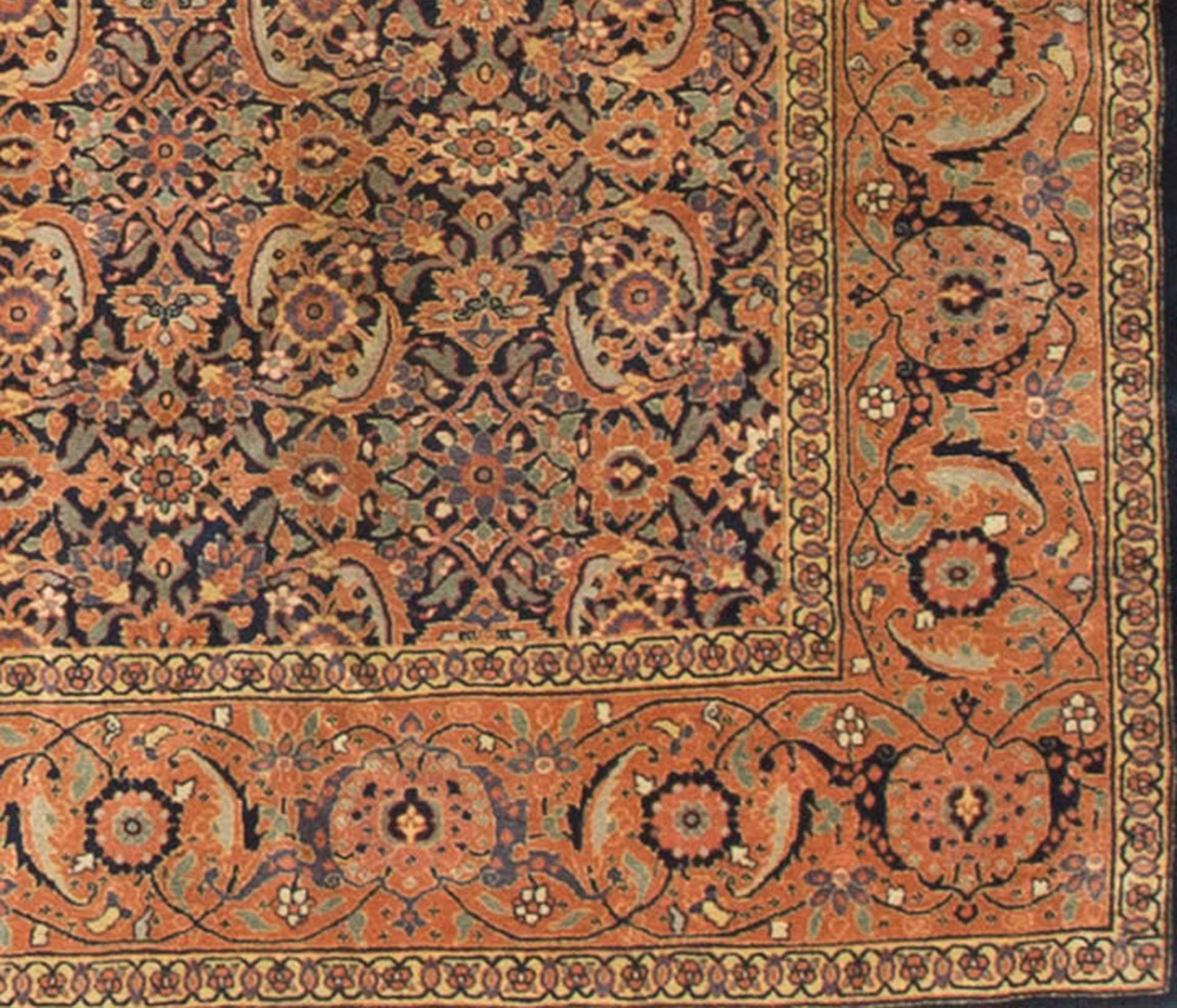 Hand-Woven Antique Persian Tabriz Rug, circa 1890 For Sale