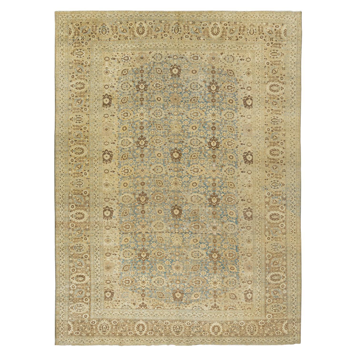 Antiker persischer Täbriz-Teppich, um 1900  10'9 x 15'6 Zoll