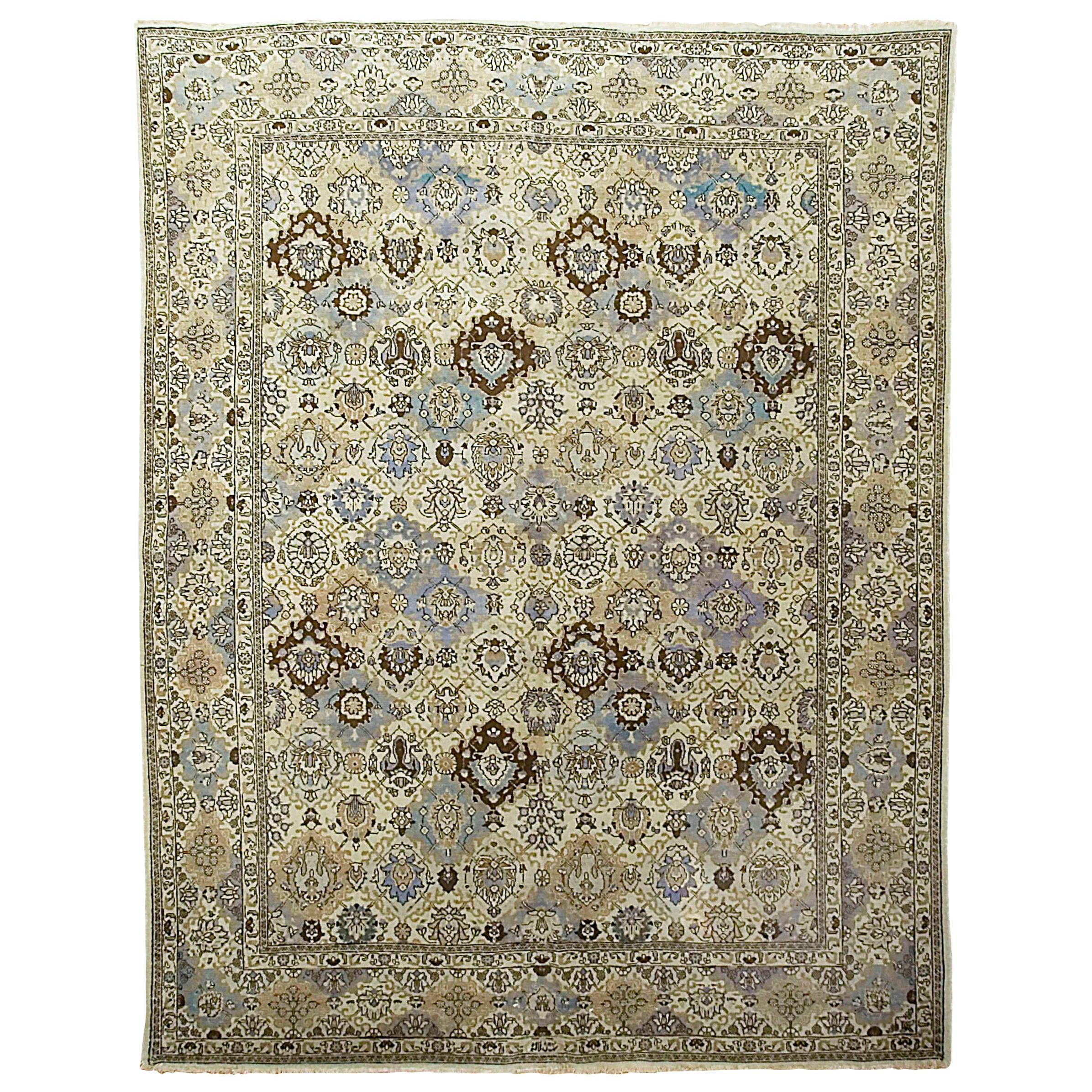 Antiker persischer Täbris-Teppich, um 1920, 9'10 x 12'10