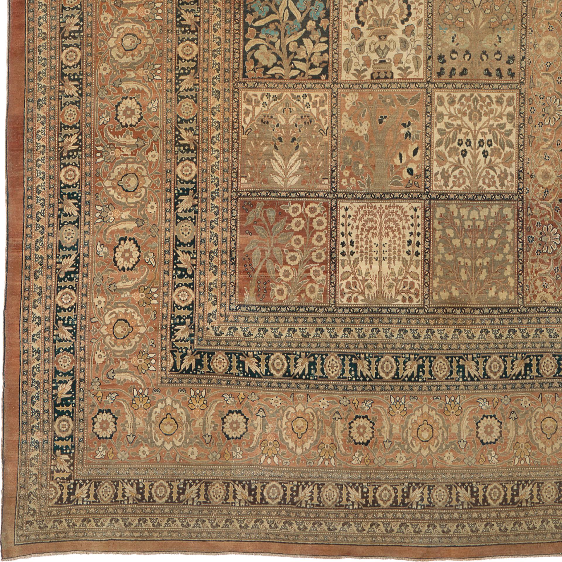Antique Persian Tabriz rug
Persia circa 1890
Handwoven.
