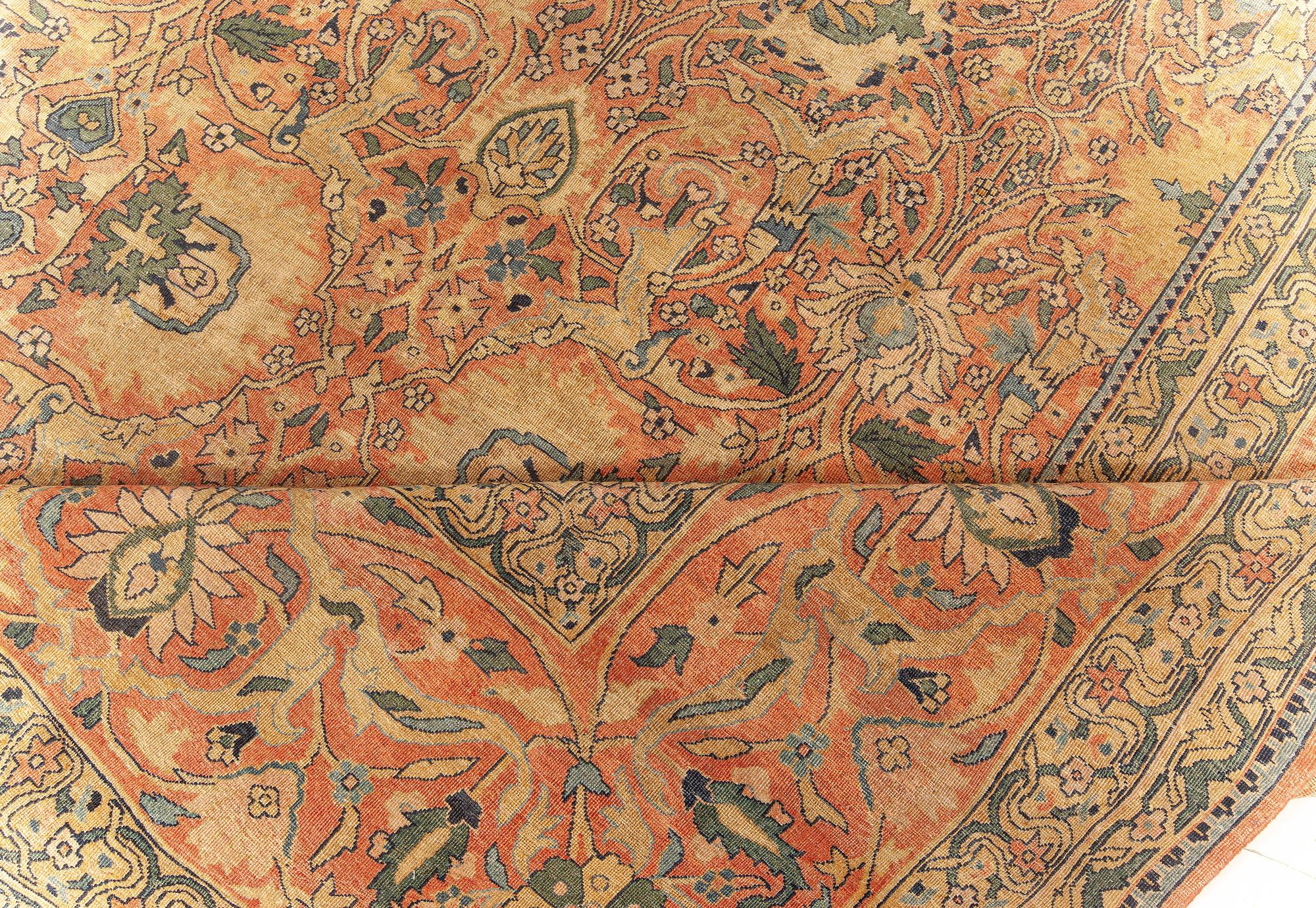 Authentic 19th Century Persian Tabriz Handmade Wool Rug
Size: 16'10
