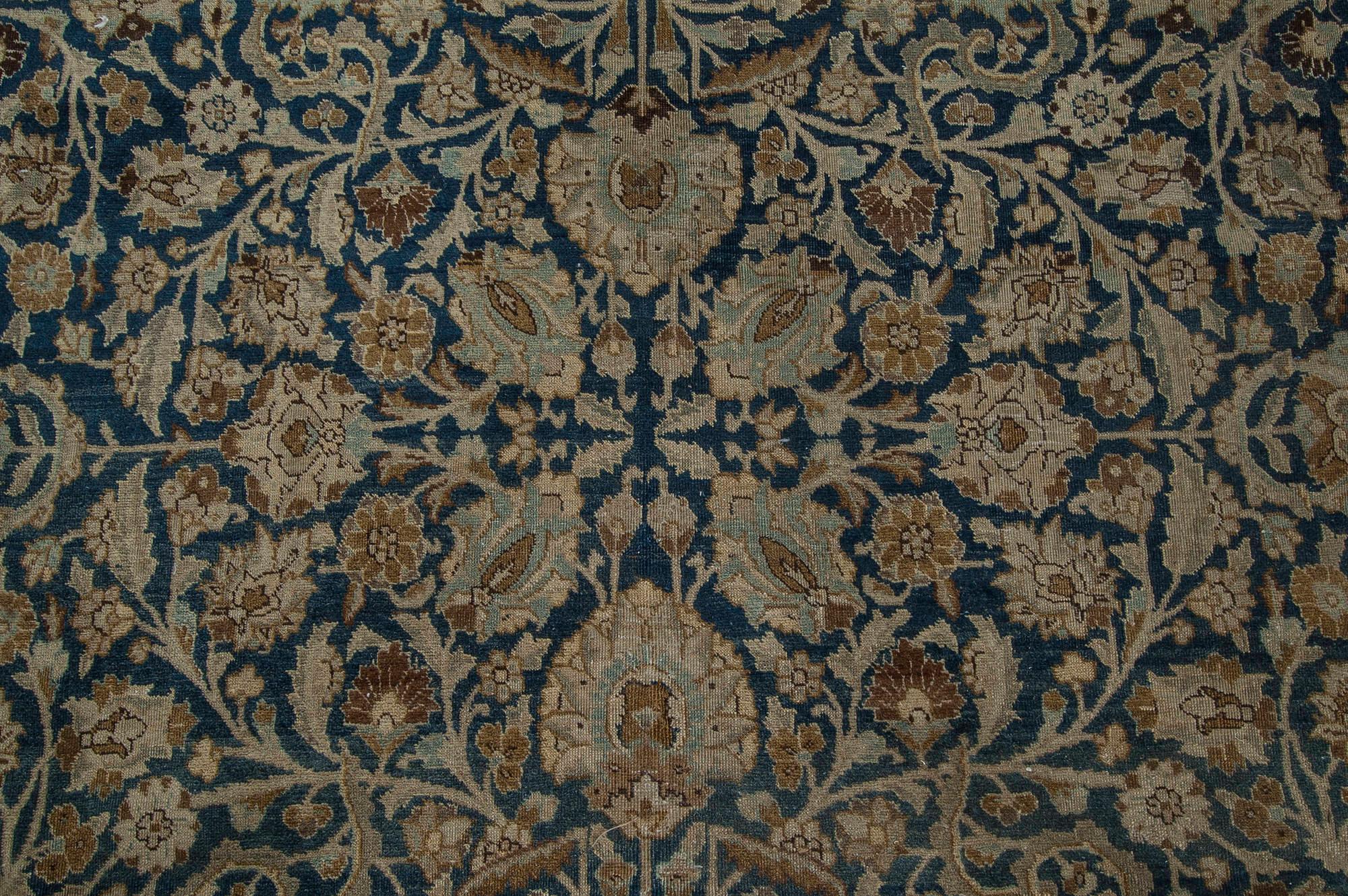 Antique Persian Tabriz handwoven wool rug
Size: 12'6