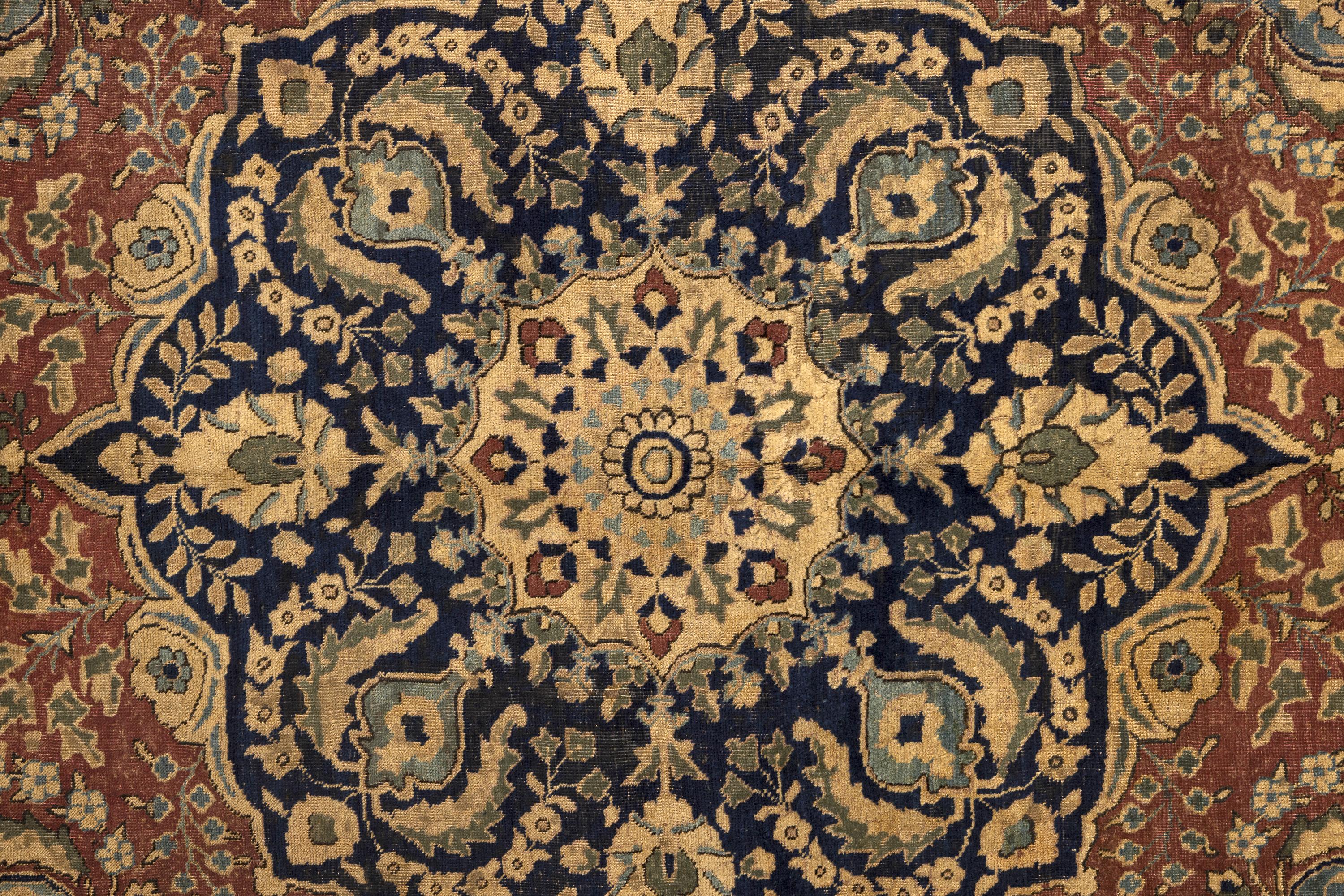Tabriz – Northwest Persia

This stunning Tabriz presents a spectacular profusion of colours that cannot be matched by rugs made today. The artist skillfully wove this rug rich in solid colours with perfect harmony. Looking at this antique Tabriz is