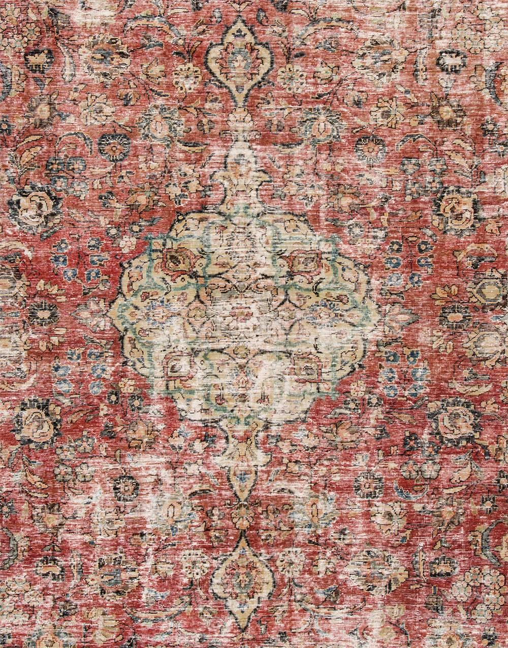 Hand-Knotted Antique Persian Tabriz Rug For Sale