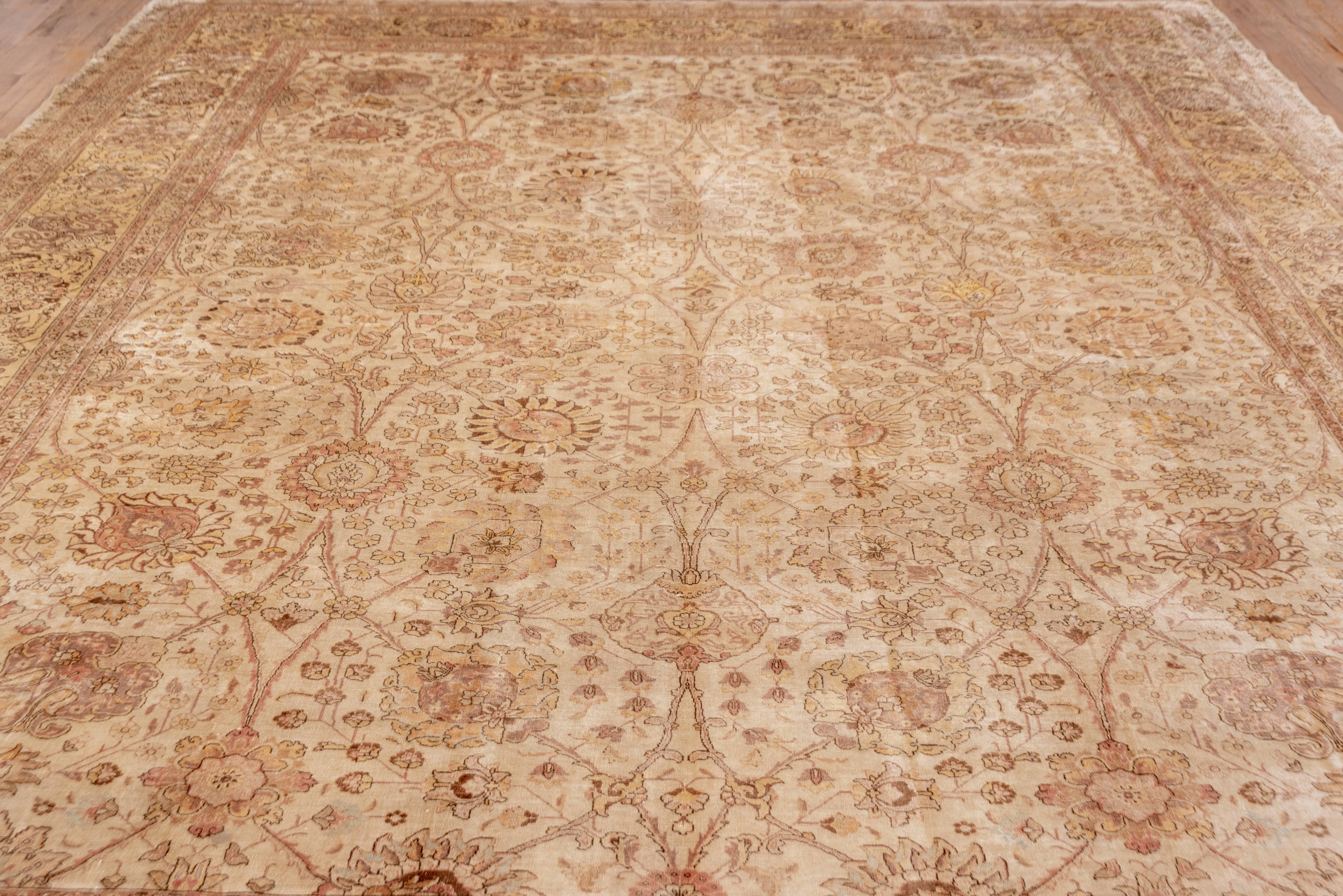Hand-Knotted Antique Persian Tabriz Rug For Sale