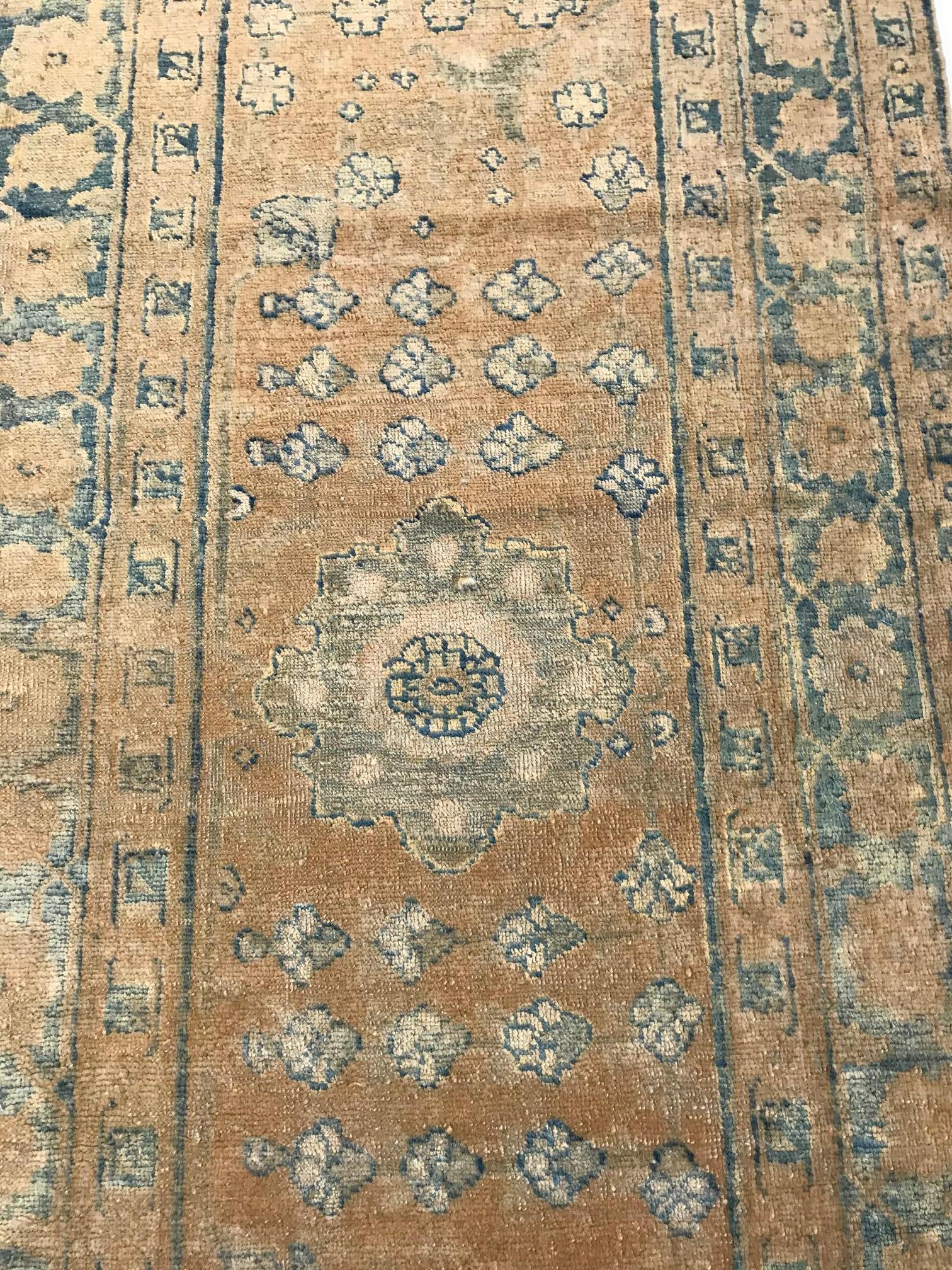 Hand-Woven Antique Persian Tabriz Rug (Size Adjusted) For Sale