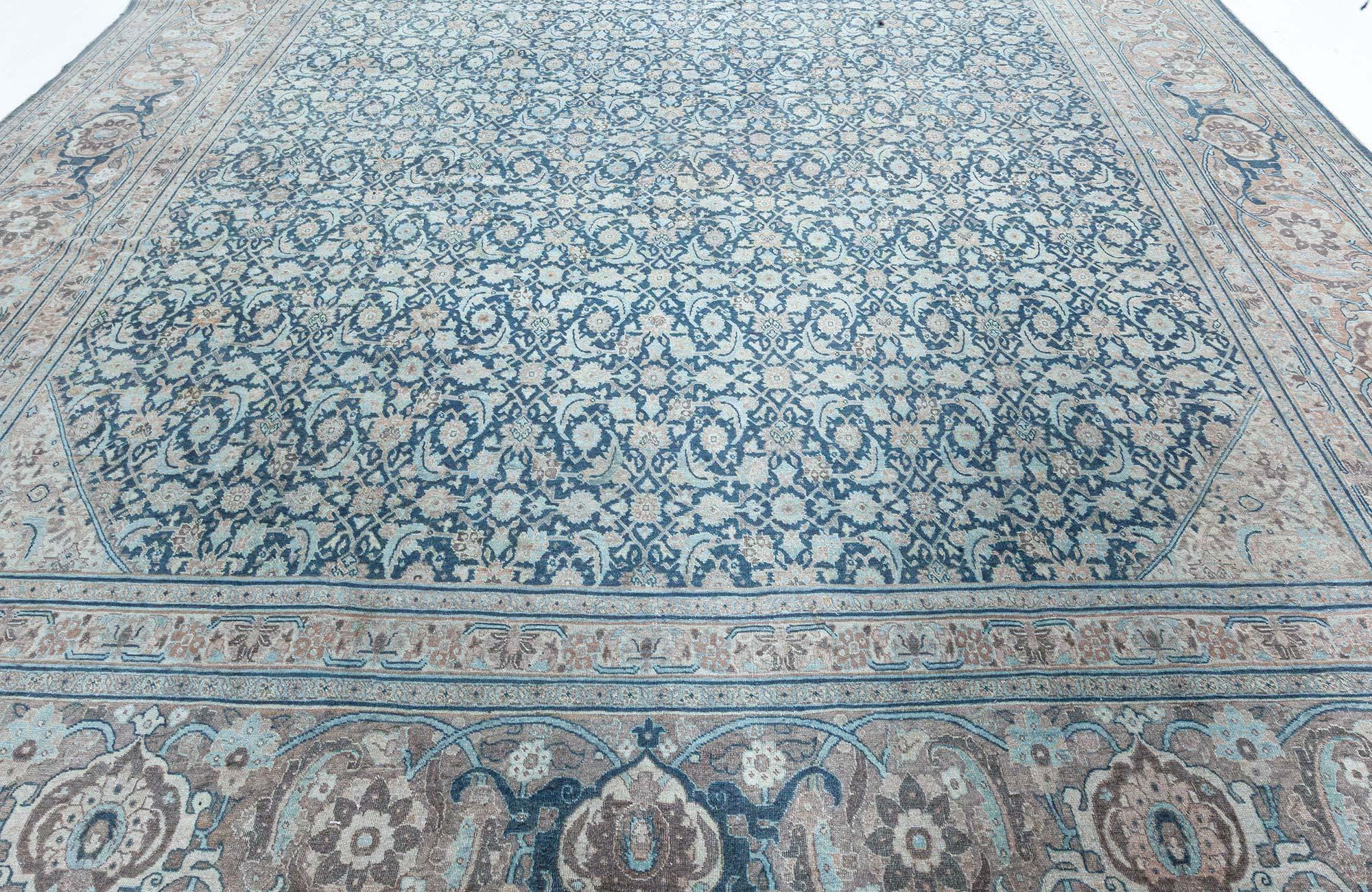 Hand-Knotted Antique Persian Tabriz Rug For Sale