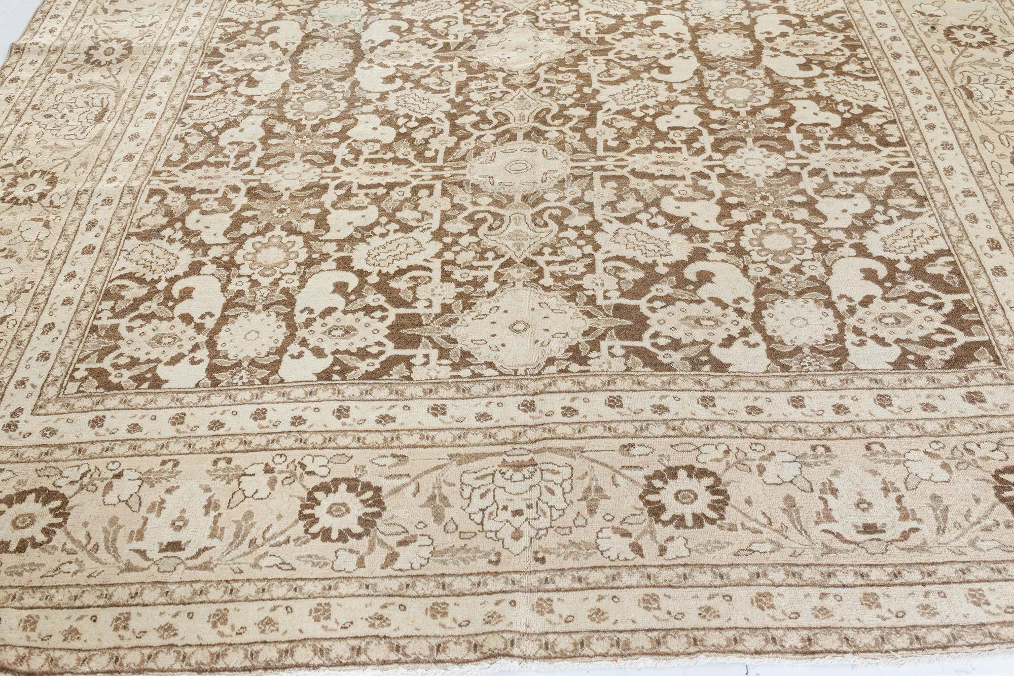 Hand-Woven Antique Persian Handmade Wool Rug For Sale