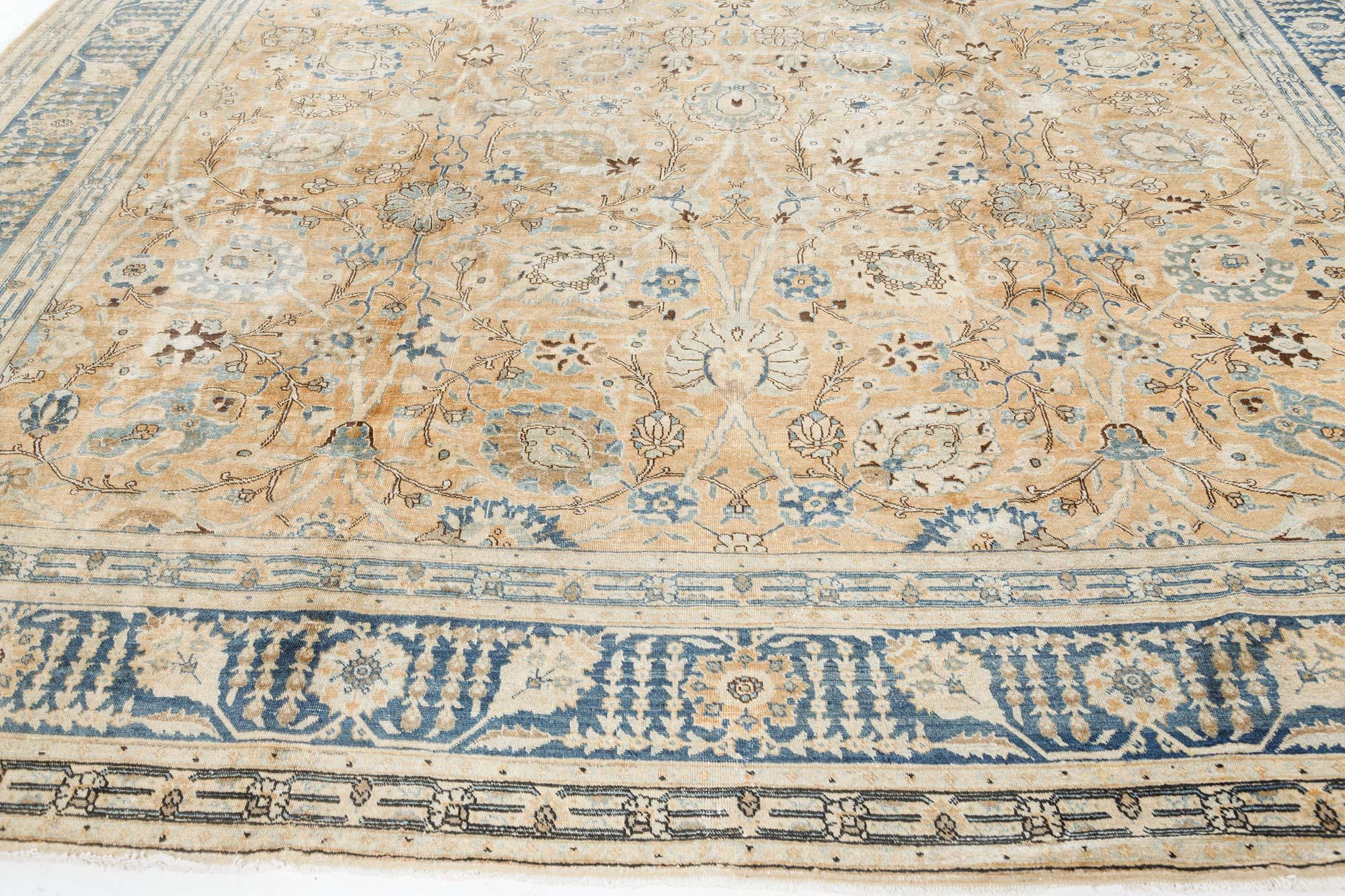 Doris Leslie Blau Collection Antique Persian Tabriz Handmade Wool Rug In Good Condition In New York, NY