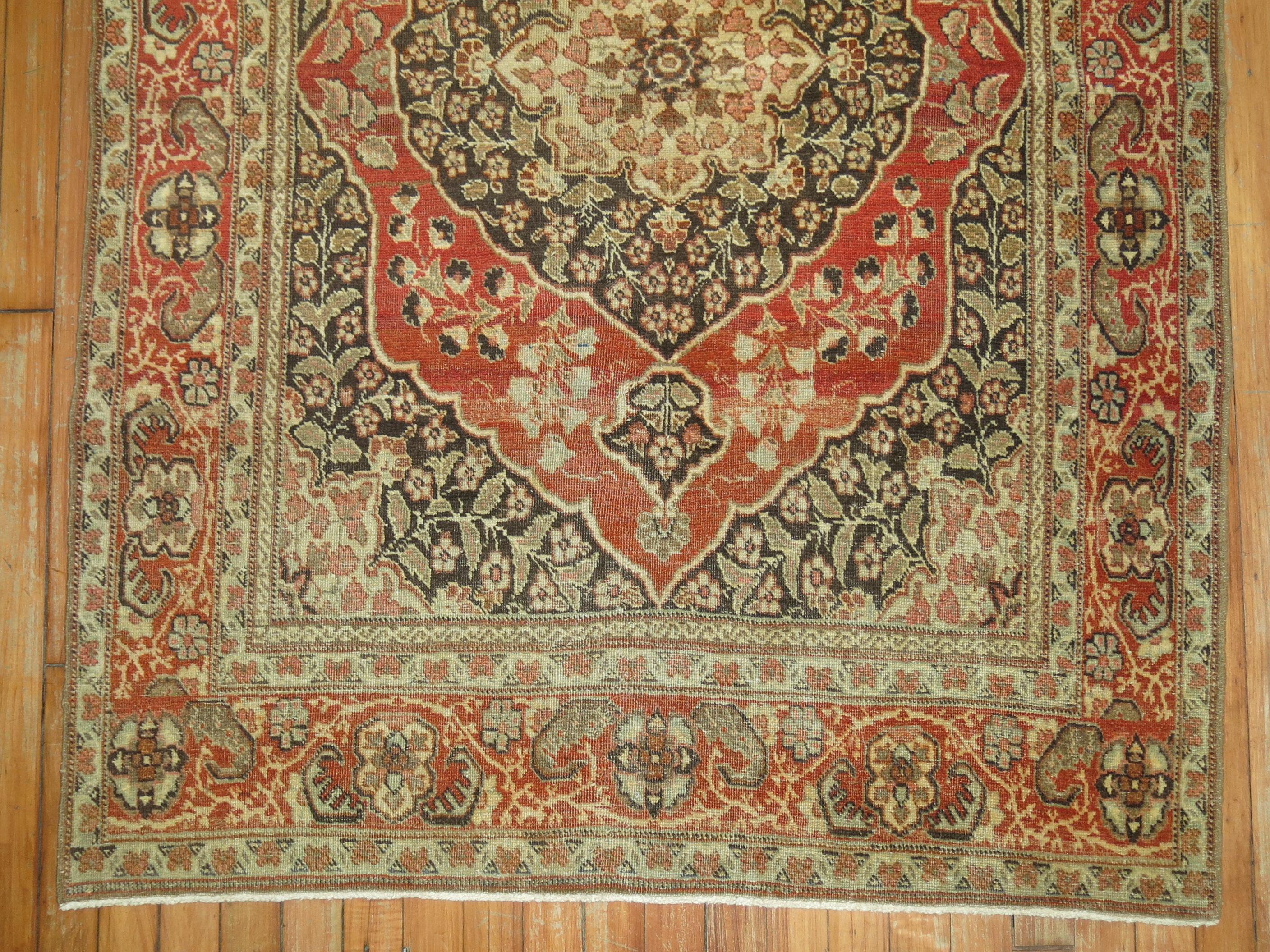 Hand-Woven Early 20th Century Antique Persian Tabriz Rug For Sale