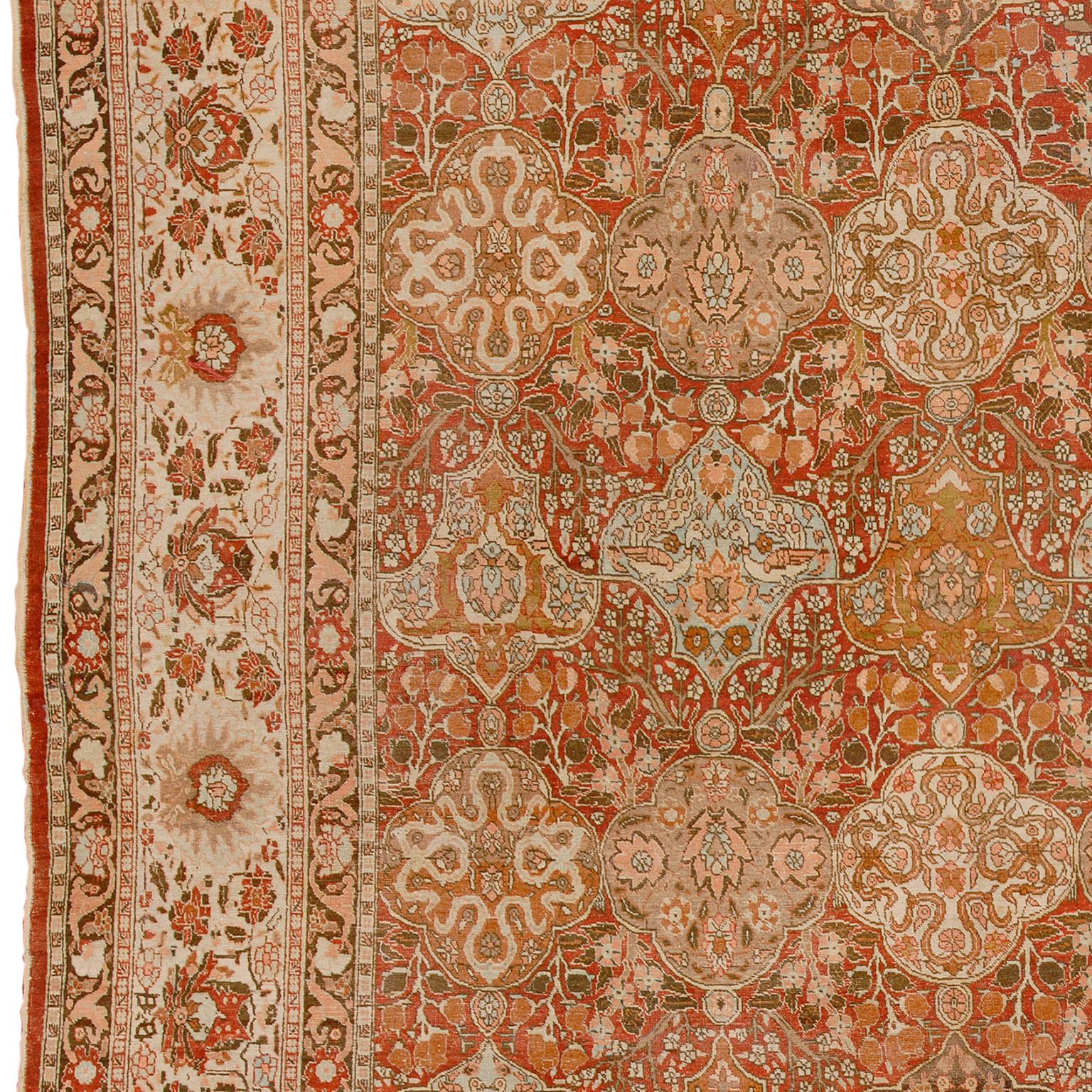 19th Century Antique Persian Tabriz Rug For Sale