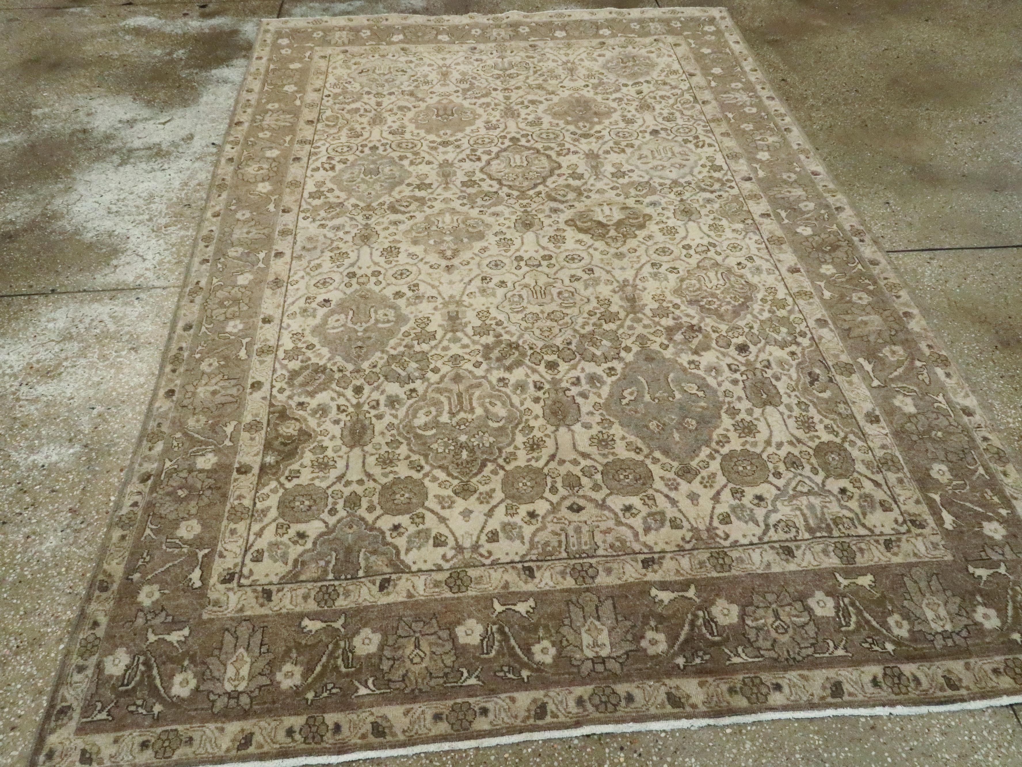 20th Century Antique Persian Tabriz Rug For Sale