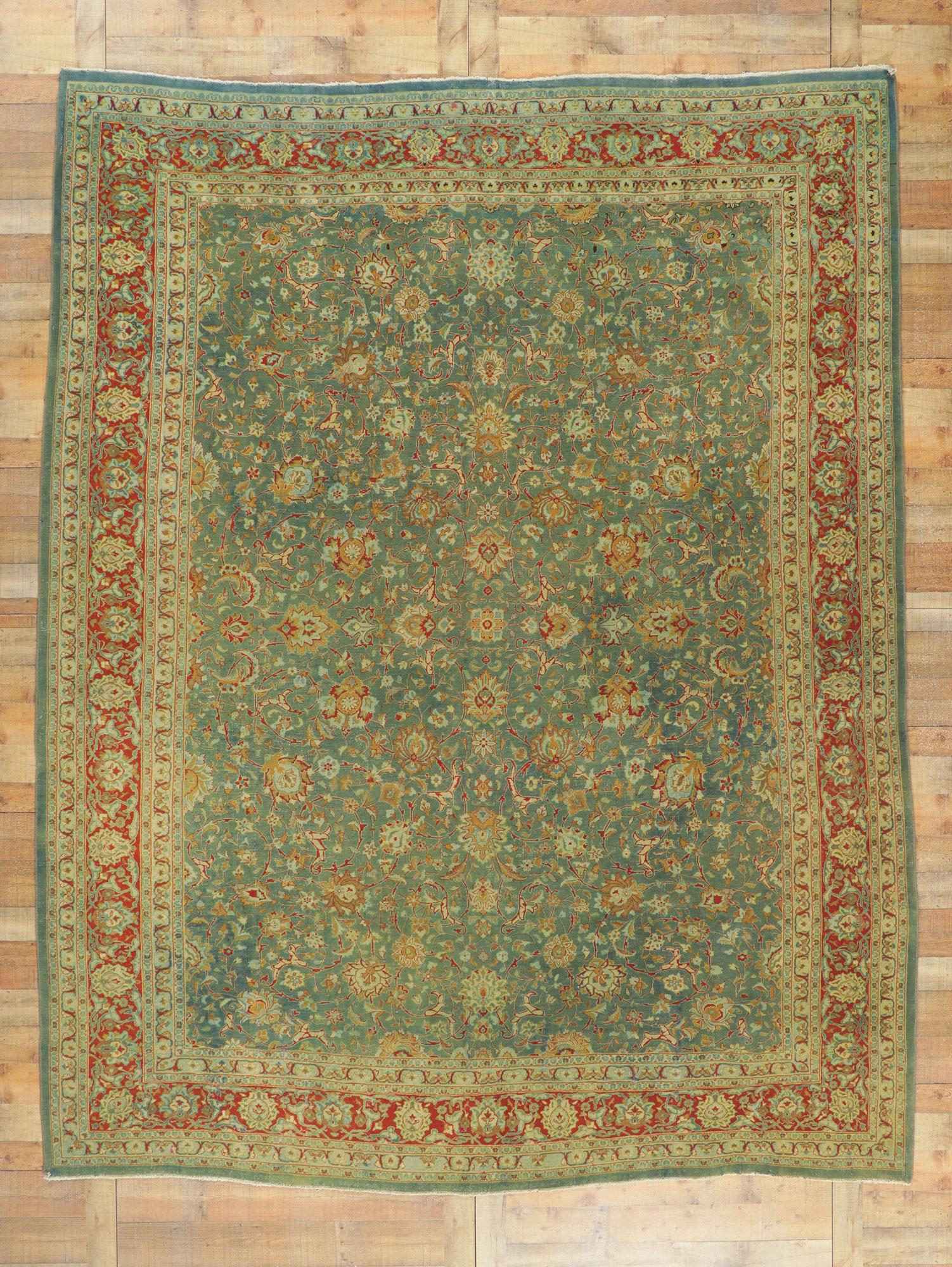 Antiker persischer Täbris-Teppich (Handgeknüpft) im Angebot