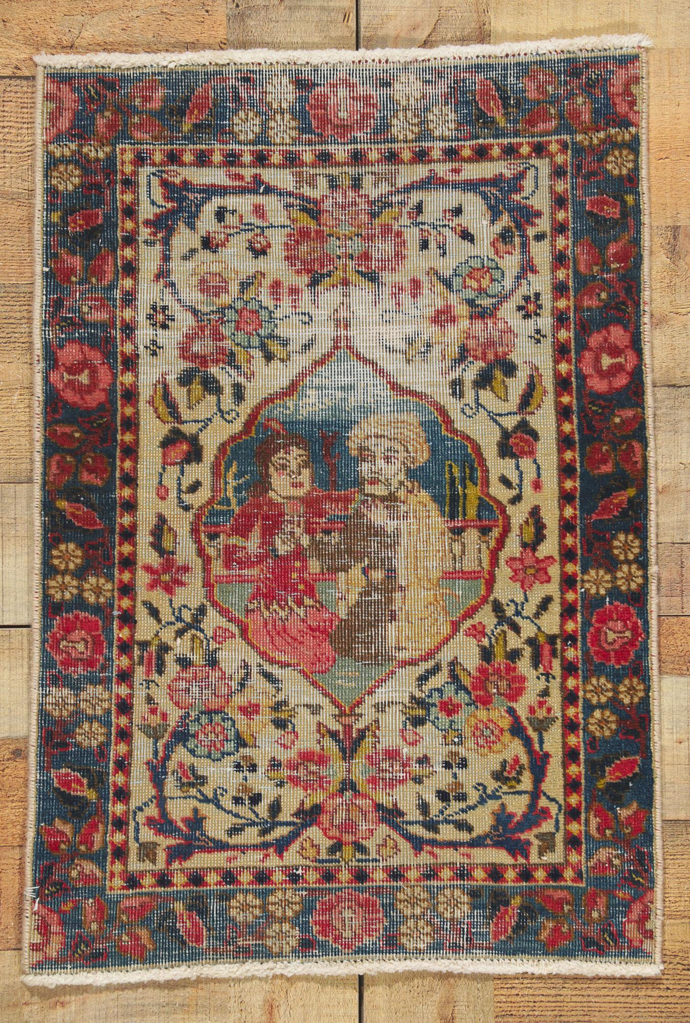 20th Century Antique Persian Tabriz Rug For Sale